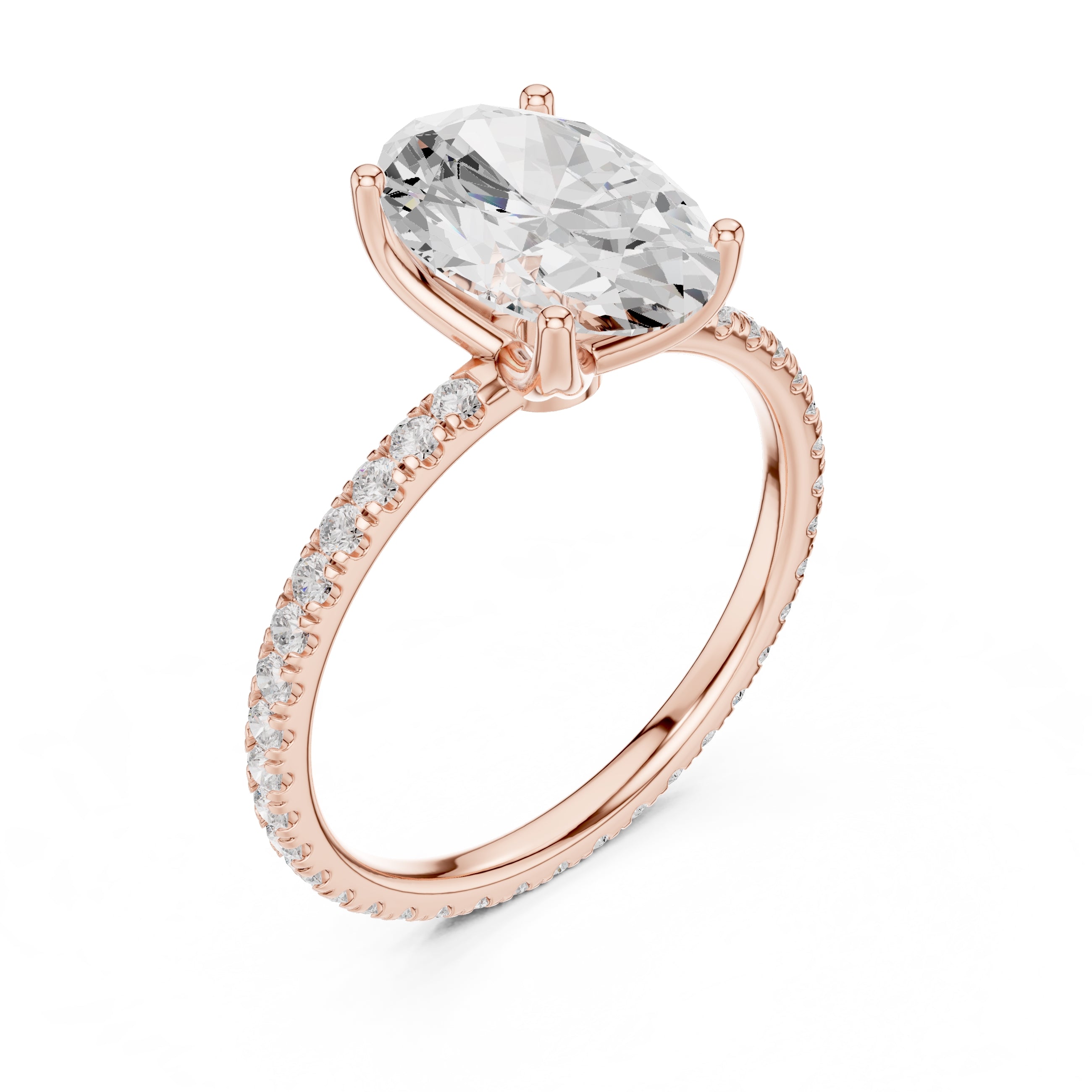 2.50 ct Petite Brilliance Ring 2.5ct Rose Gold Oval