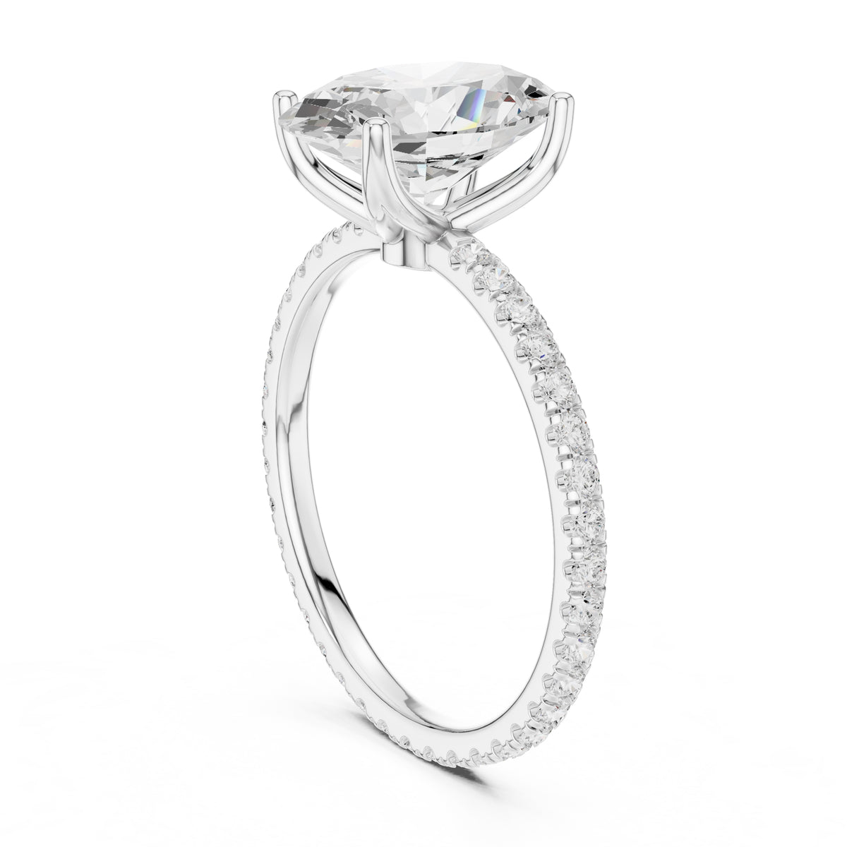 2.50 ct Petite Brilliance Ring 2.5ct White Gold Oval