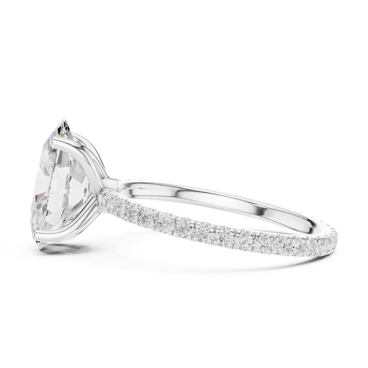 2.50 ct Petite Brilliance Ring 2.5ct White Gold Oval