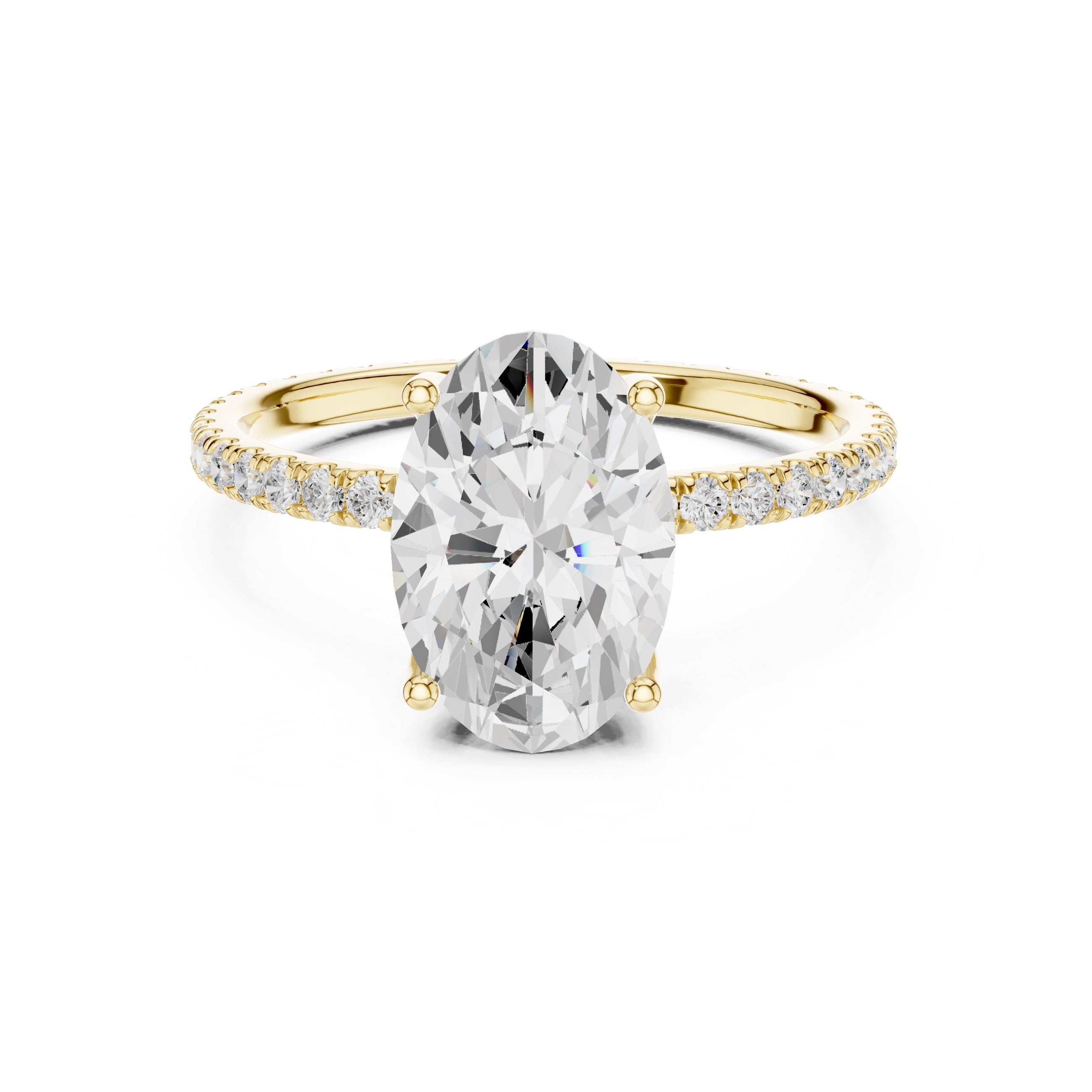 2.50 ct Petite Brilliance Ring 2.5ct Yellow Gold Oval