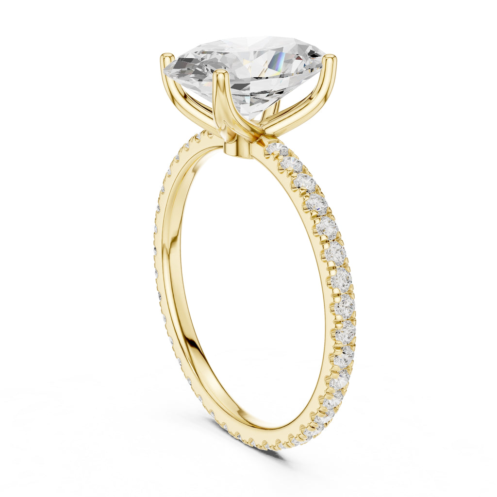 2.50 ct Petite Brilliance Ring 2.5ct Yellow Gold Oval