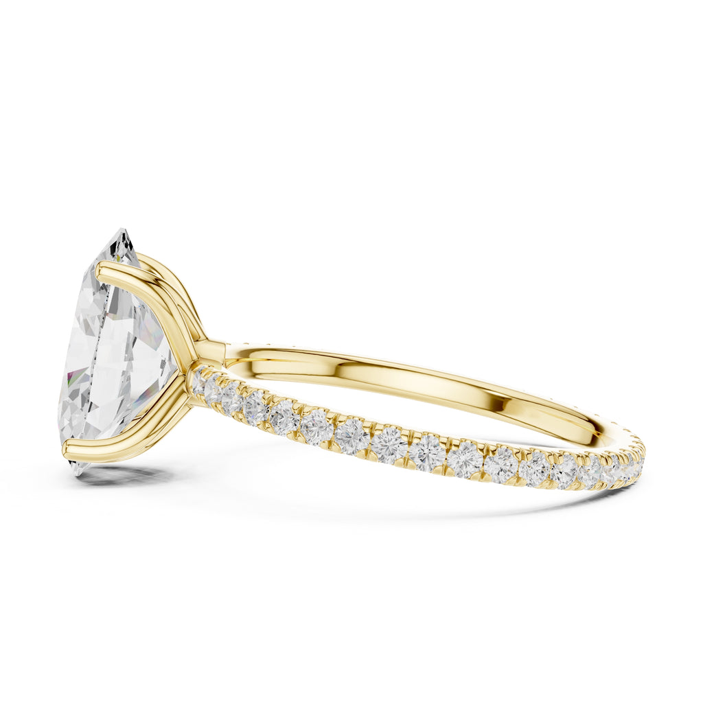 2.50 ct Petite Brilliance Ring 2.5ct Yellow Gold Oval