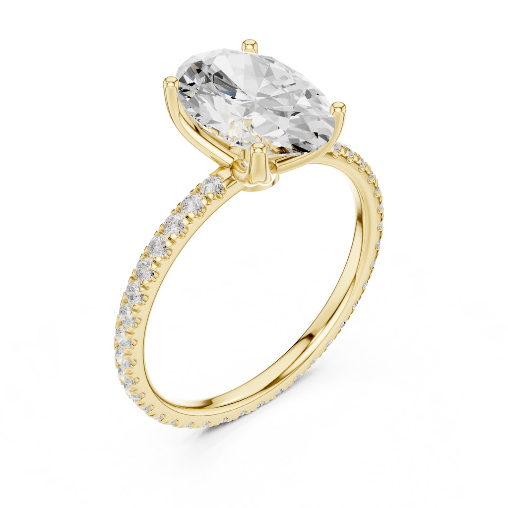 2.50 ct Petite Brilliance Ring 2.5ct Yellow Gold Oval