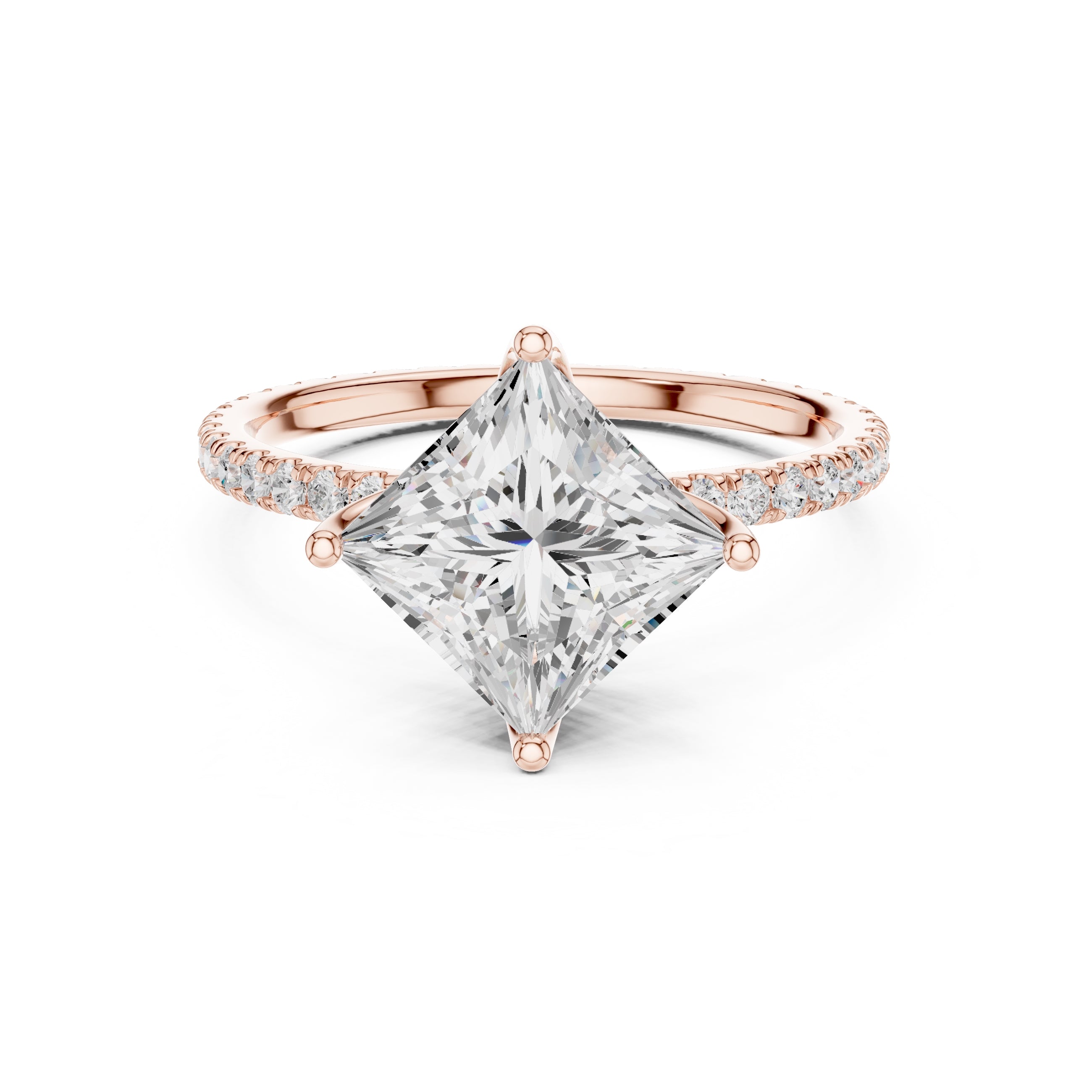 2.50 ct Petite Brilliance Ring 2.5ct Rose Gold Princess