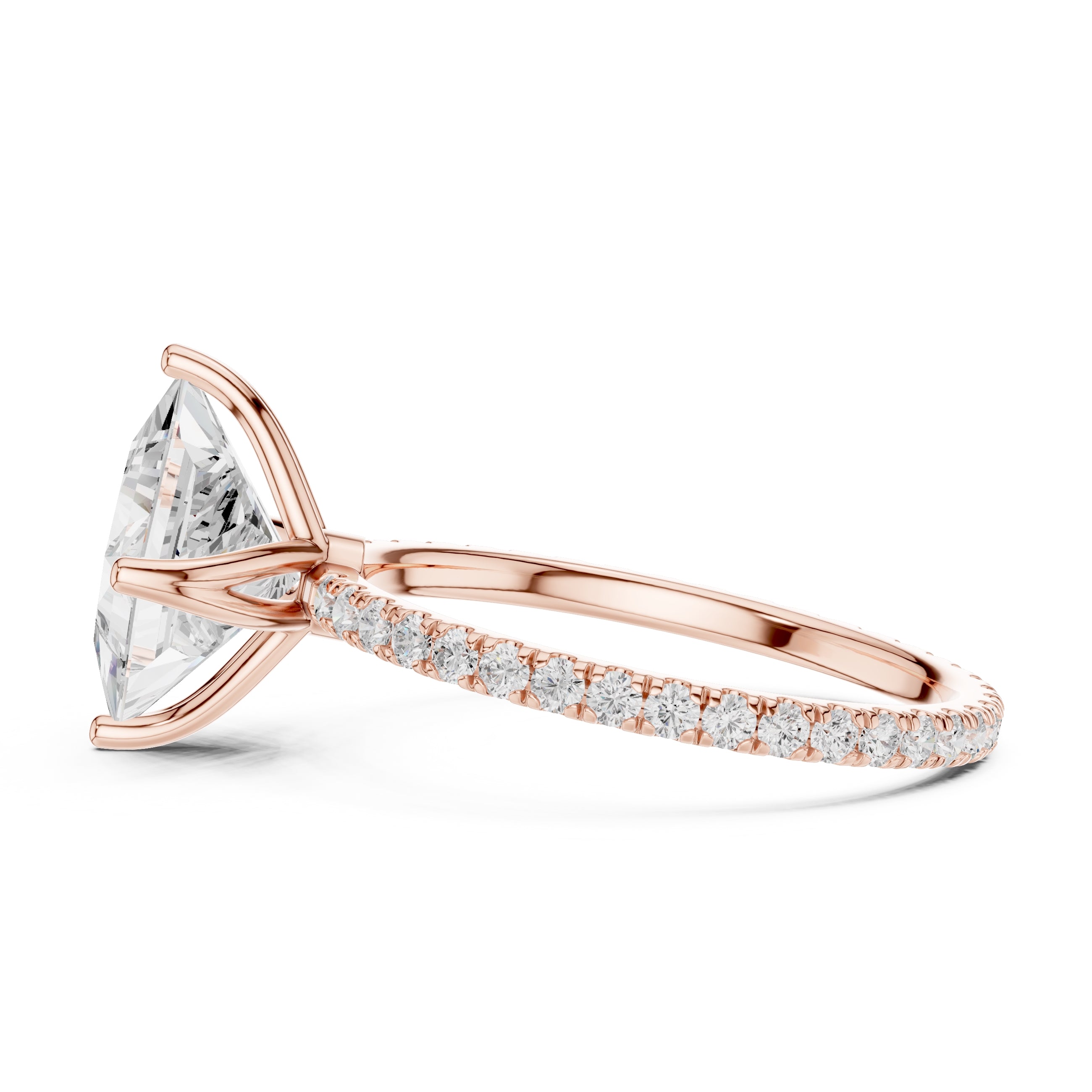 2.50 ct Petite Brilliance Ring 2.5ct Rose Gold Princess