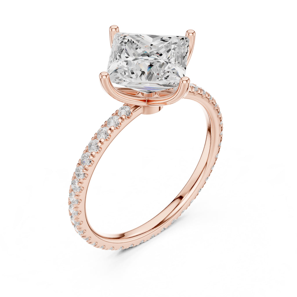 2.50 ct Petite Brilliance Ring 2.5ct Rose Gold Princess