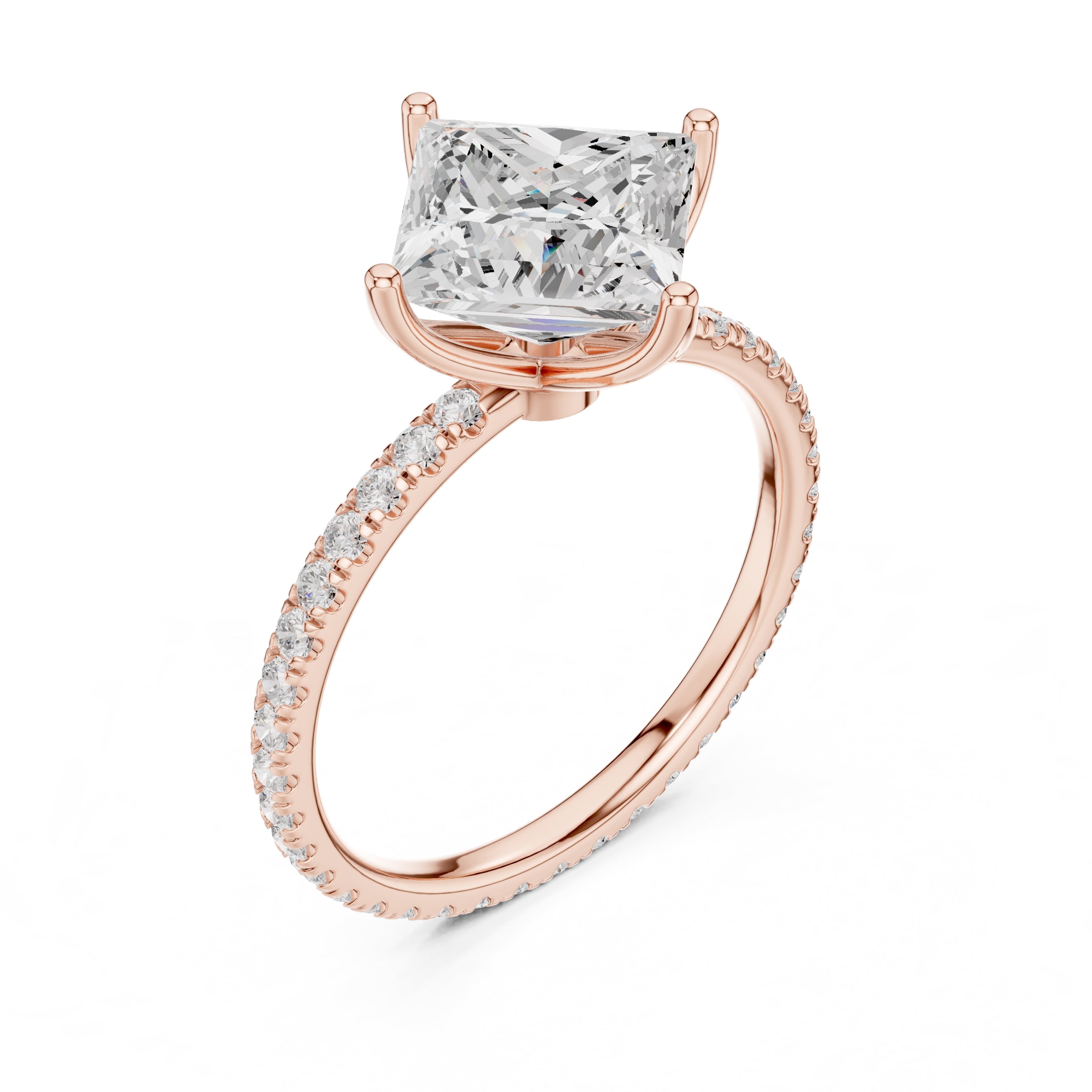 2.50 ct Petite Brilliance Ring 2.5ct Rose Gold Princess
