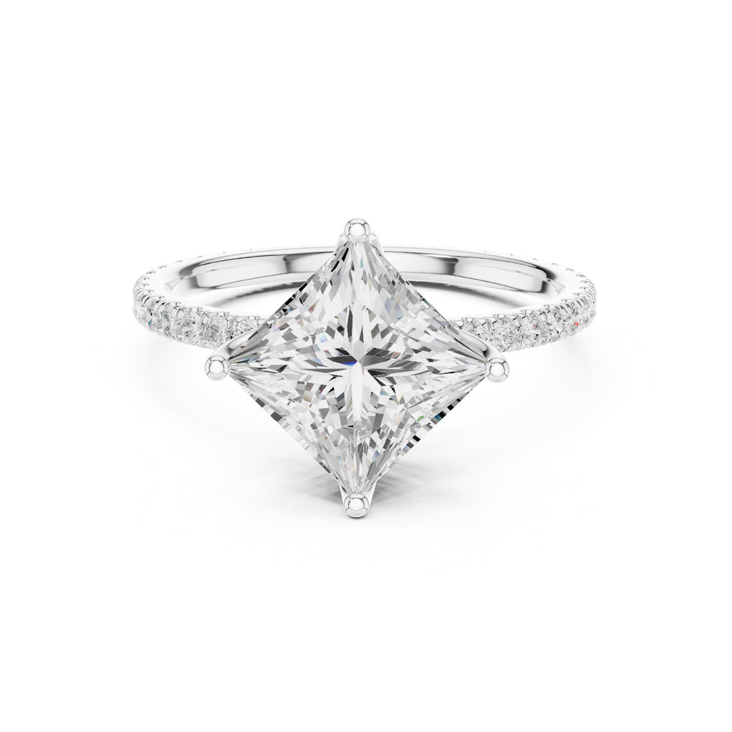 2.50 ct Petite Brilliance Ring 2.5ct White Gold Princess