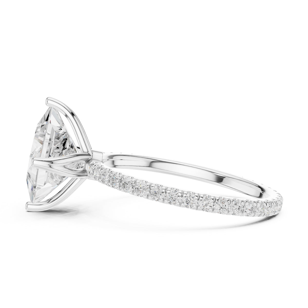 2.50 ct Petite Brilliance Ring 2.5ct White Gold Princess