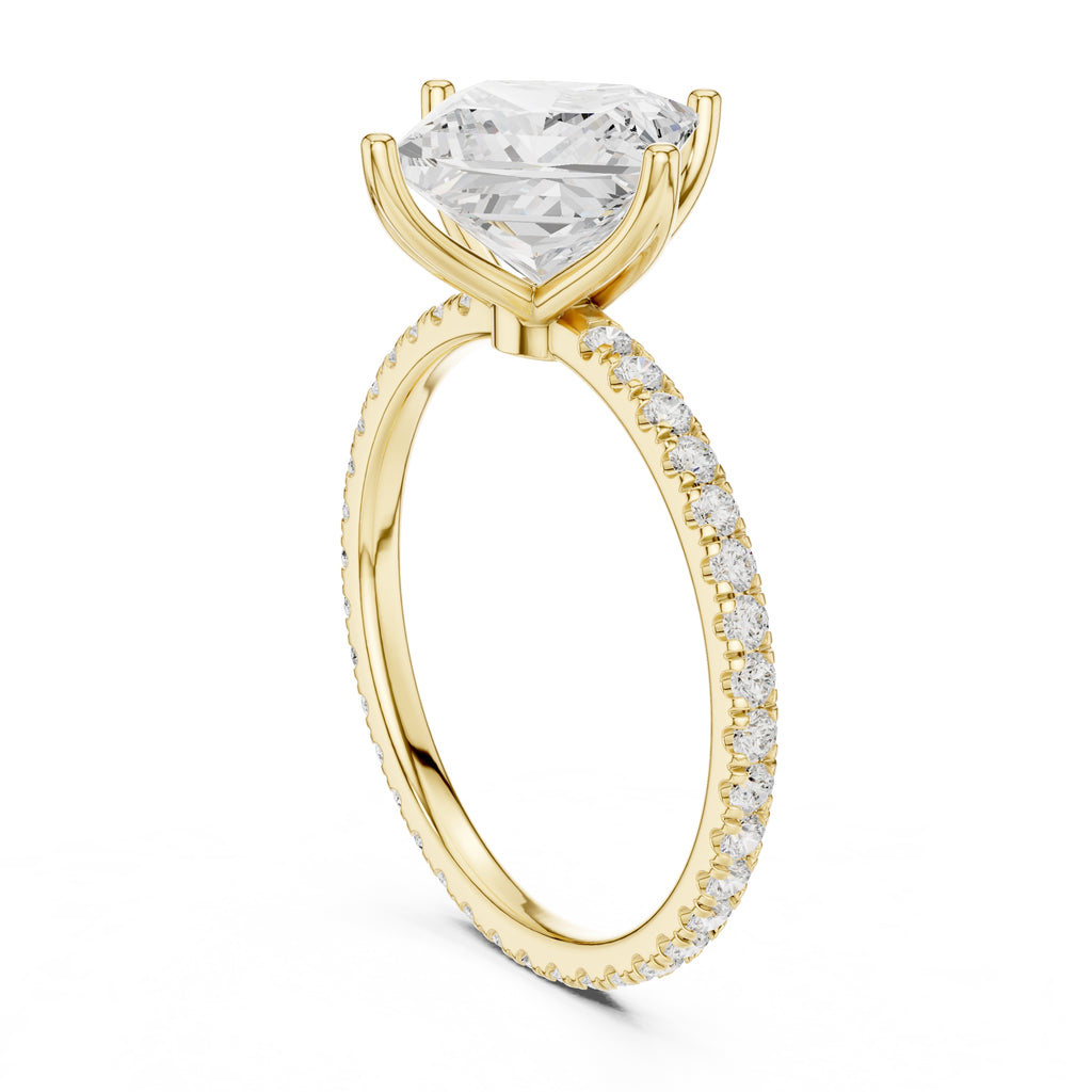 2.50 ct Petite Brilliance Ring 2.5ct Yellow Gold Princess