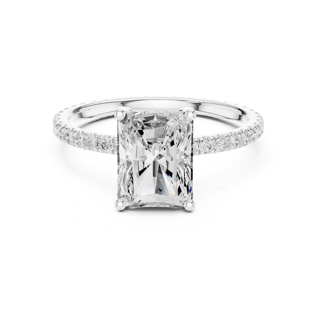 2.50 ct Petite Brilliance Ring 2.5ct White Gold Radiant