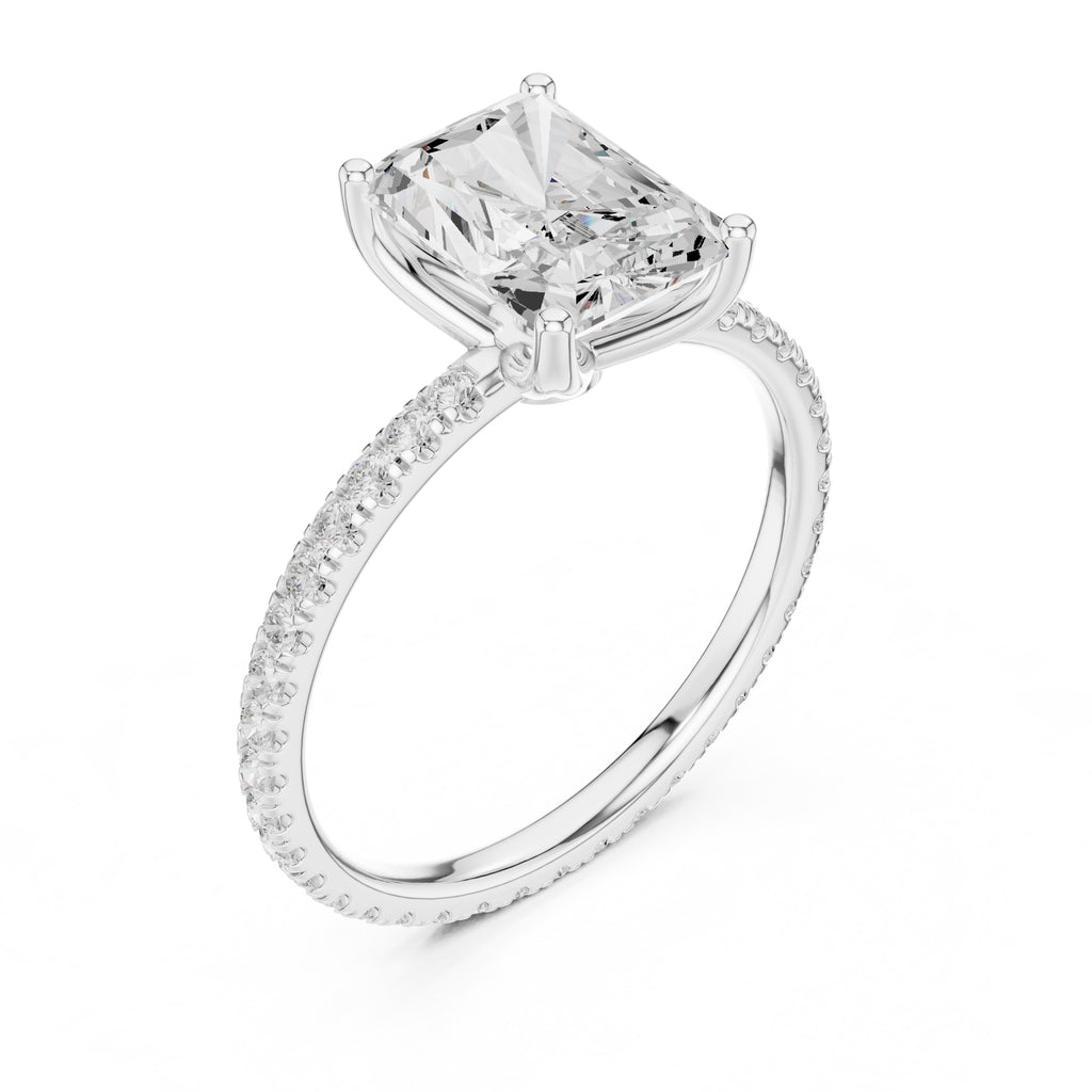 2.50 ct Petite Brilliance Ring 2.5ct White Gold Radiant