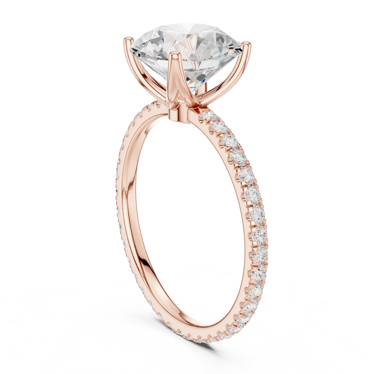 2.50 ct Petite Brilliance Ring 2.5ct Rose Gold Round
