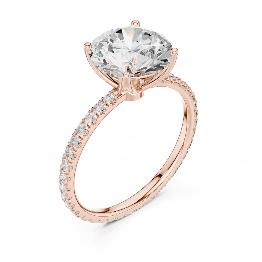 2.50 ct Petite Brilliance Ring 2.5ct Rose Gold Round
