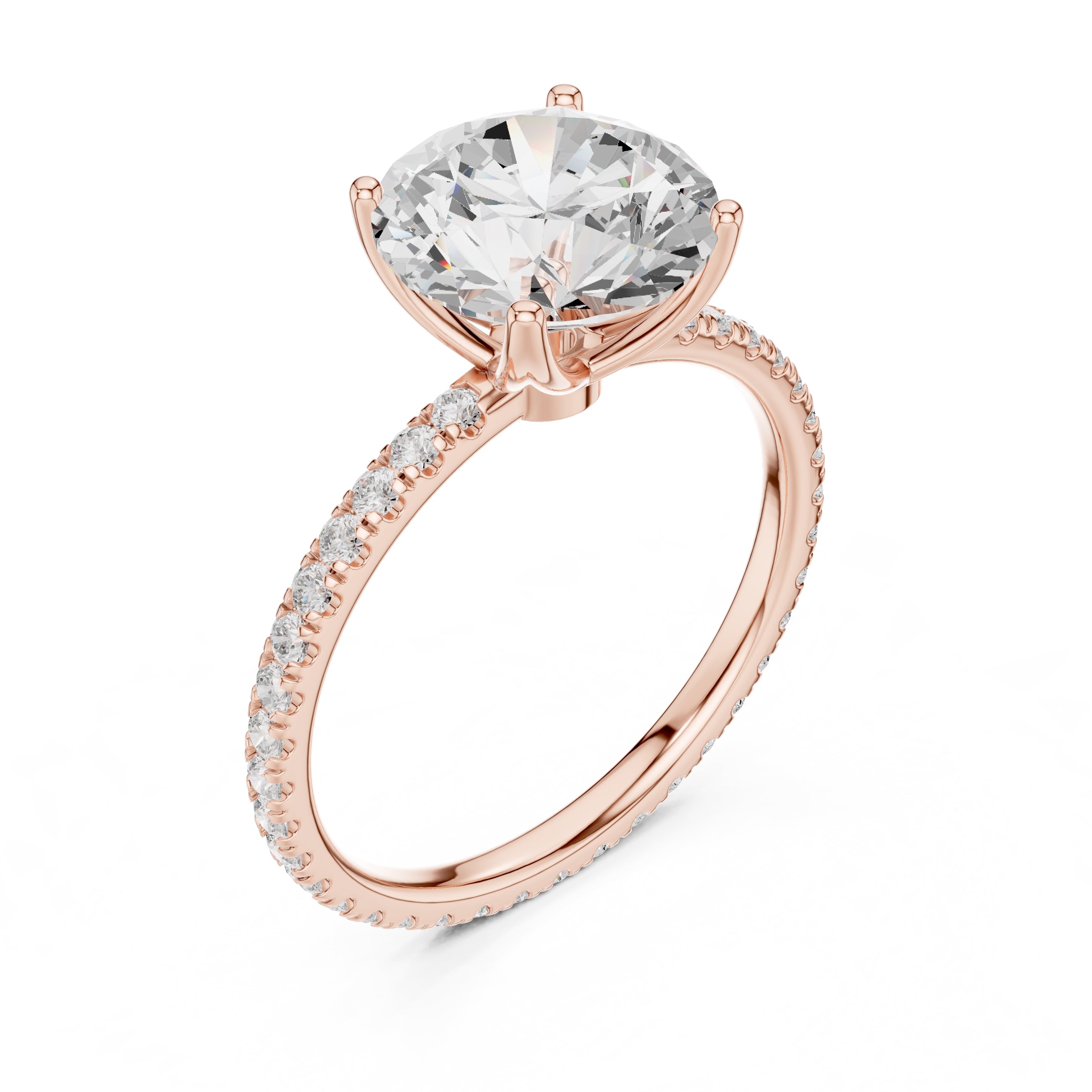 2.50 ct Petite Brilliance Ring 2.5ct Rose Gold Round