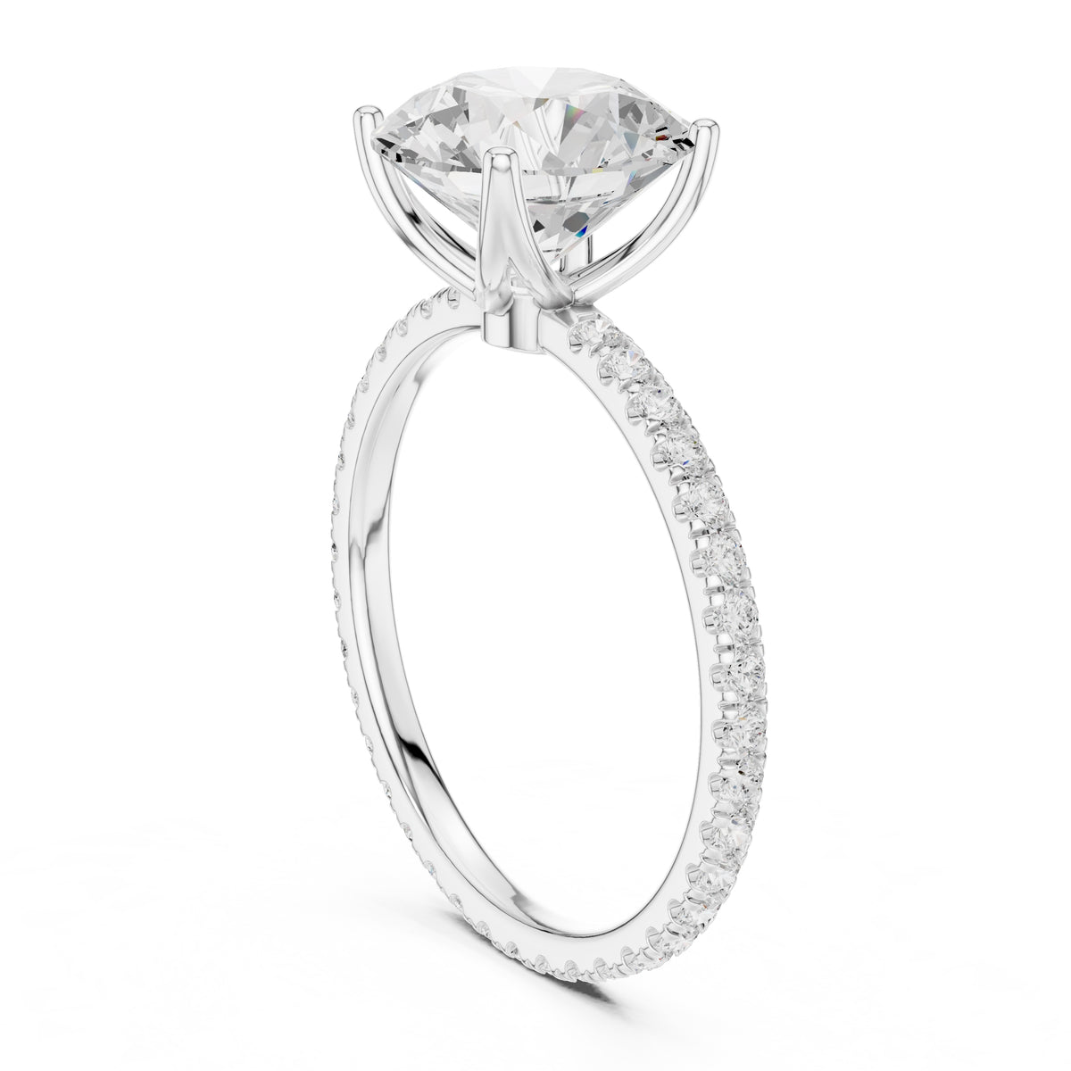 2.50 ct Petite Brilliance Ring 2.5ct White Gold Round