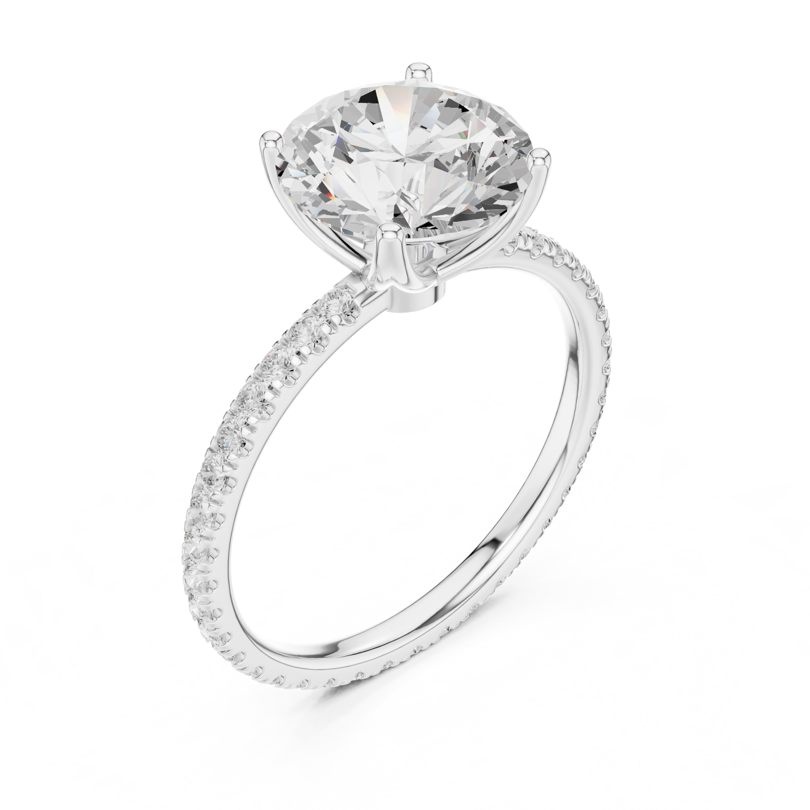 2.50 ct Petite Brilliance Ring 2.5ct White Gold Round