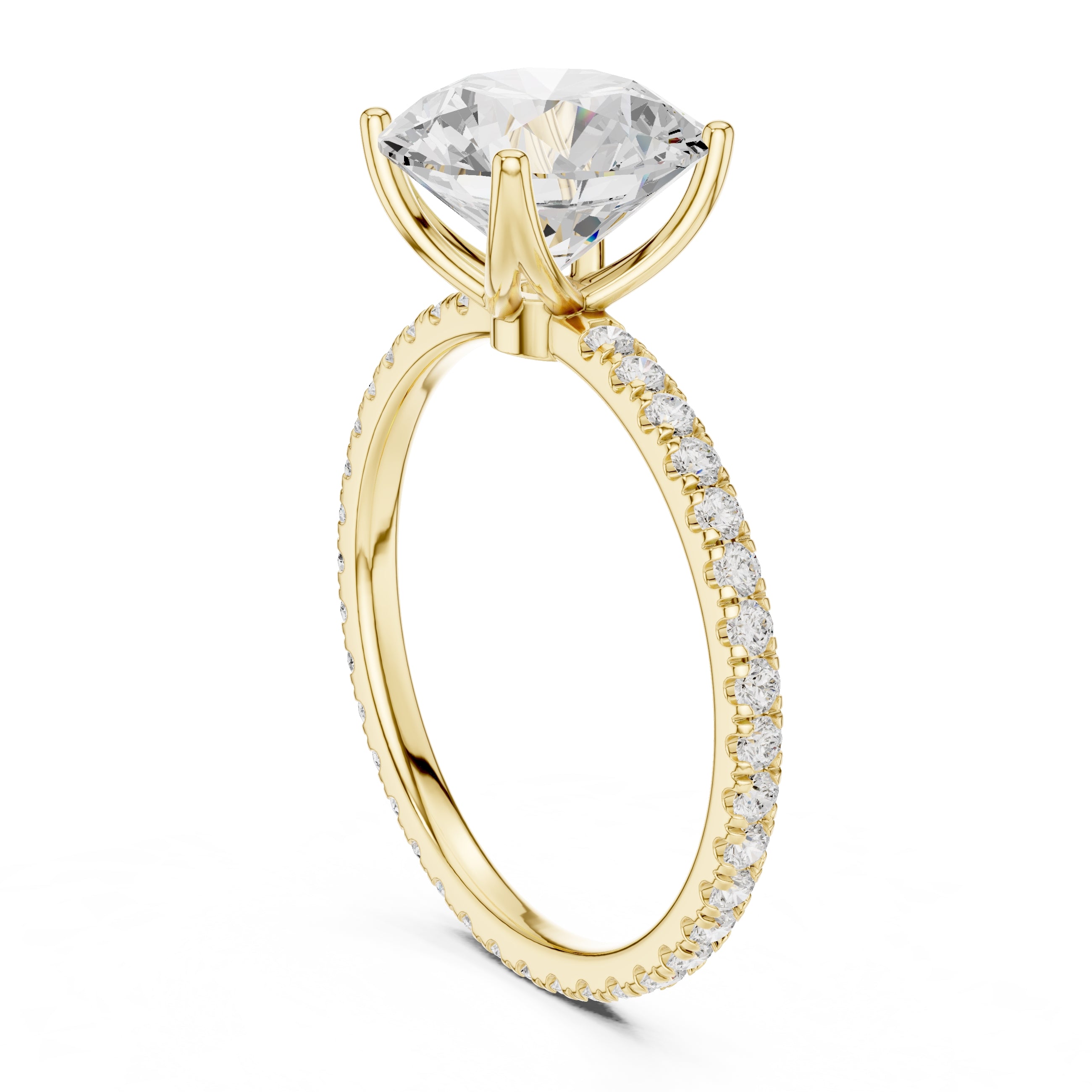 2.50 ct Petite Brilliance Ring 2.5ct Yellow Gold Round