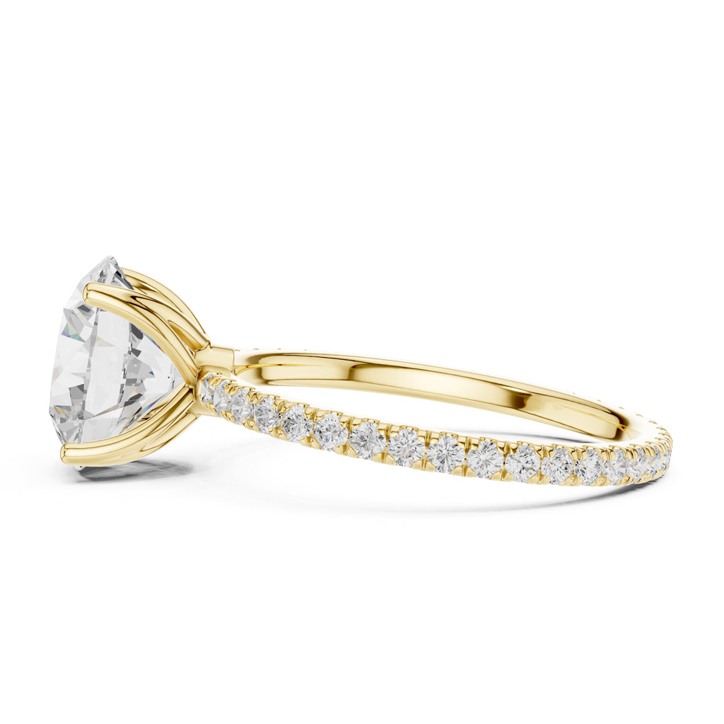 2.50 ct Petite Brilliance Ring 2.5ct Yellow Gold Round