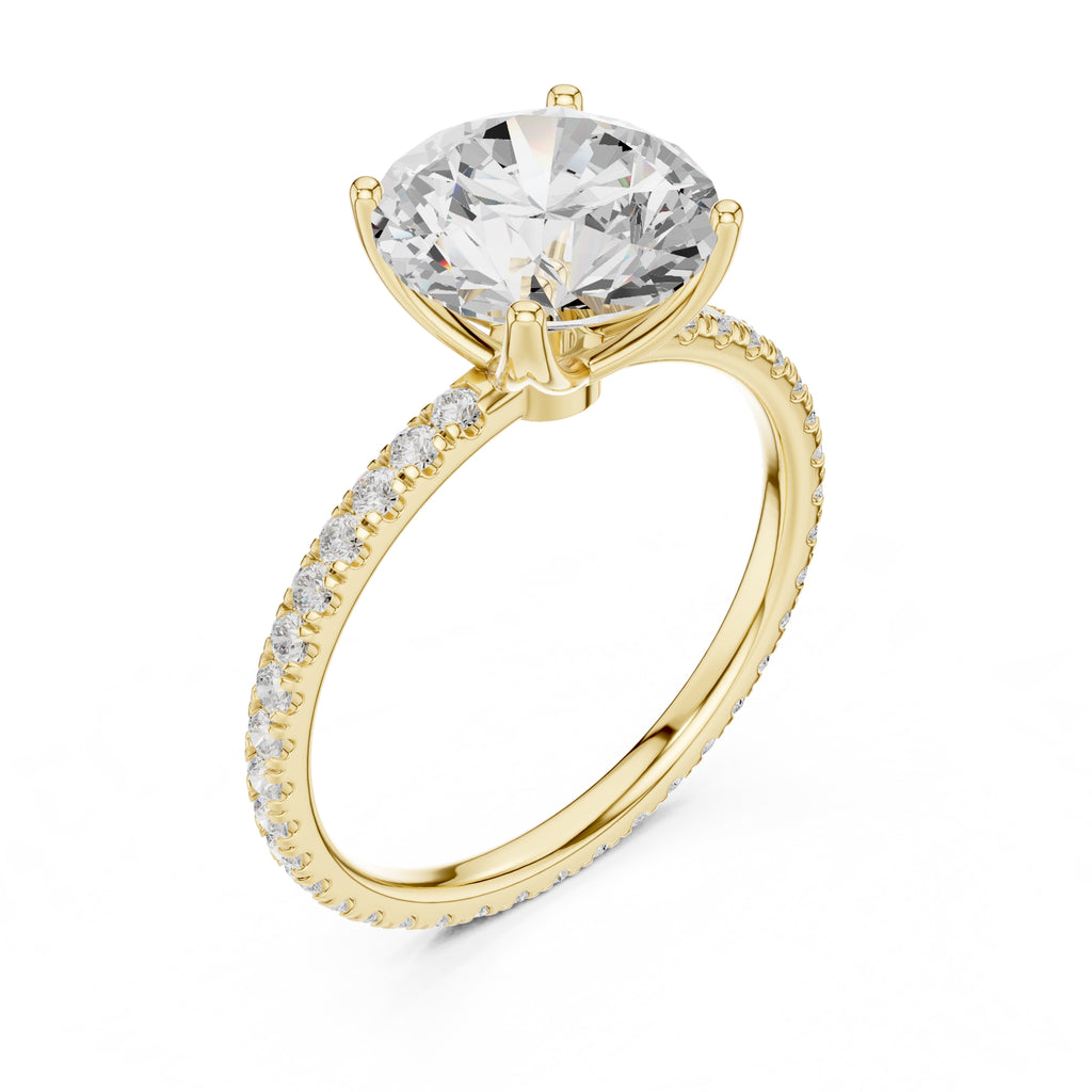 2.50 ct Petite Brilliance Ring 2.5ct Yellow Gold Round