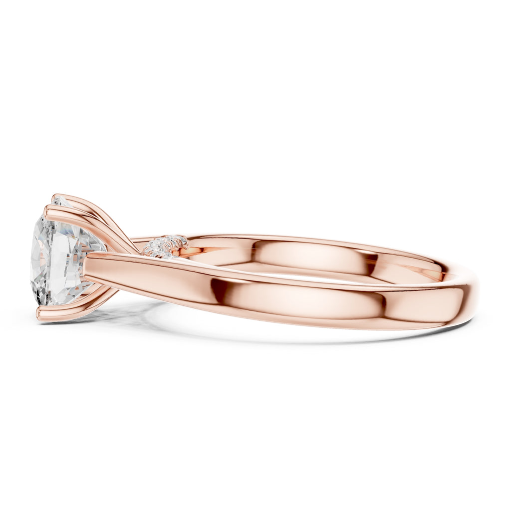 2.00 ct Tapered Classic Solitaire 2ct Rose Gold Cushion