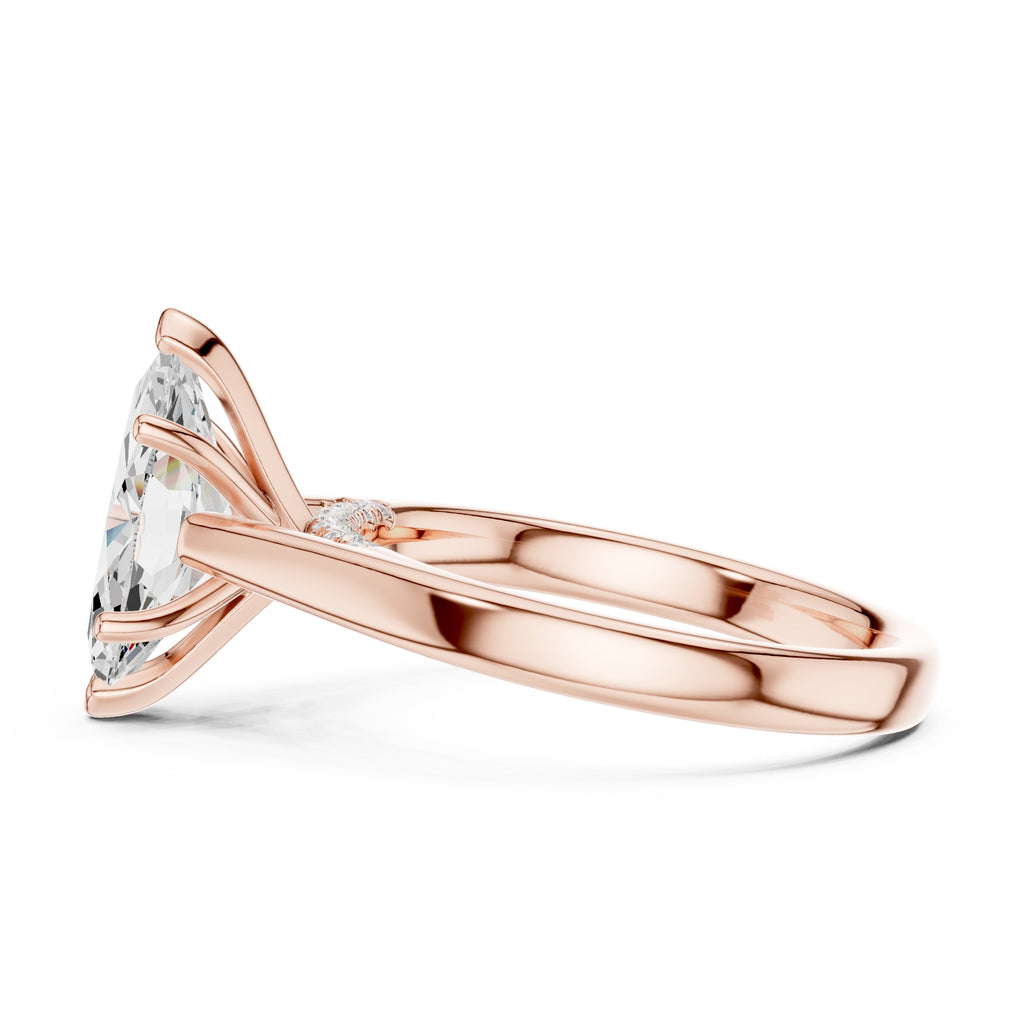 2.00 ct Tapered Classic Solitaire 2ct Rose Gold Marquise
