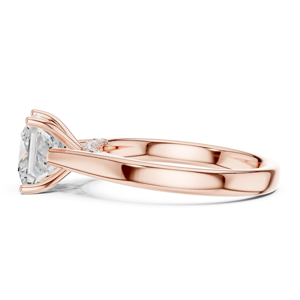 2.00 ct Tapered Classic Solitaire 2ct Rose Gold Princess