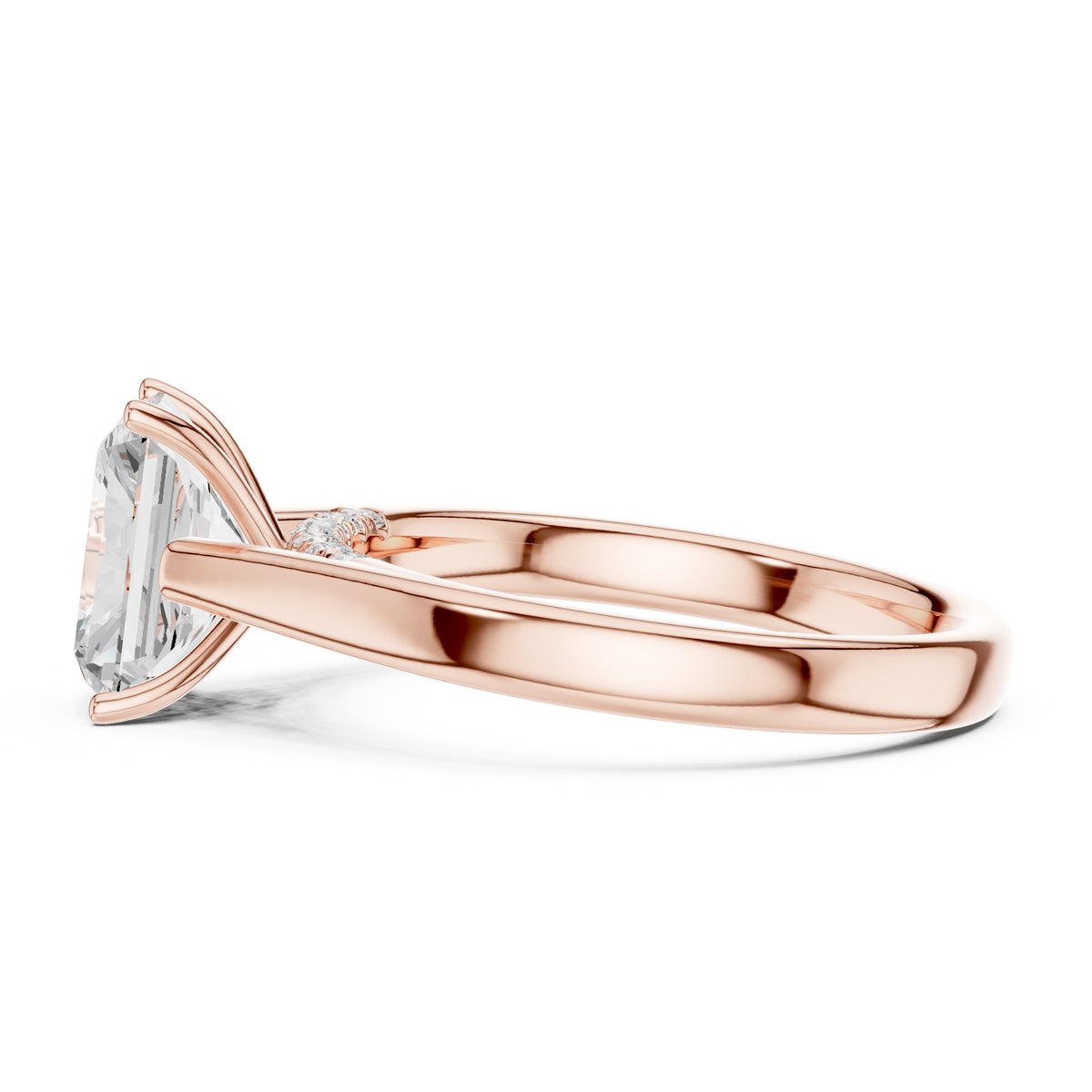 2.00 ct Tapered Classic Solitaire 2ct Rose Gold Radiant