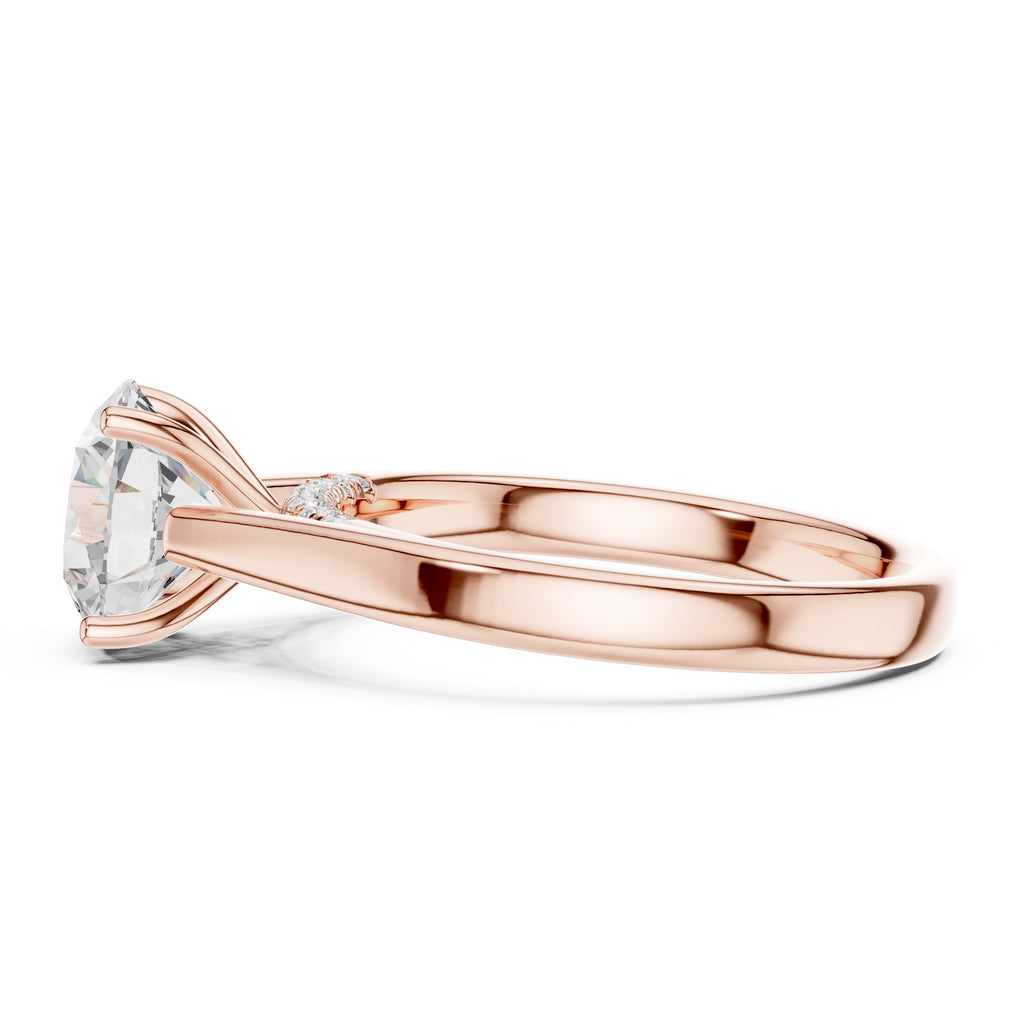 2.00 ct Tapered Classic Solitaire 2ct Rose Gold Round