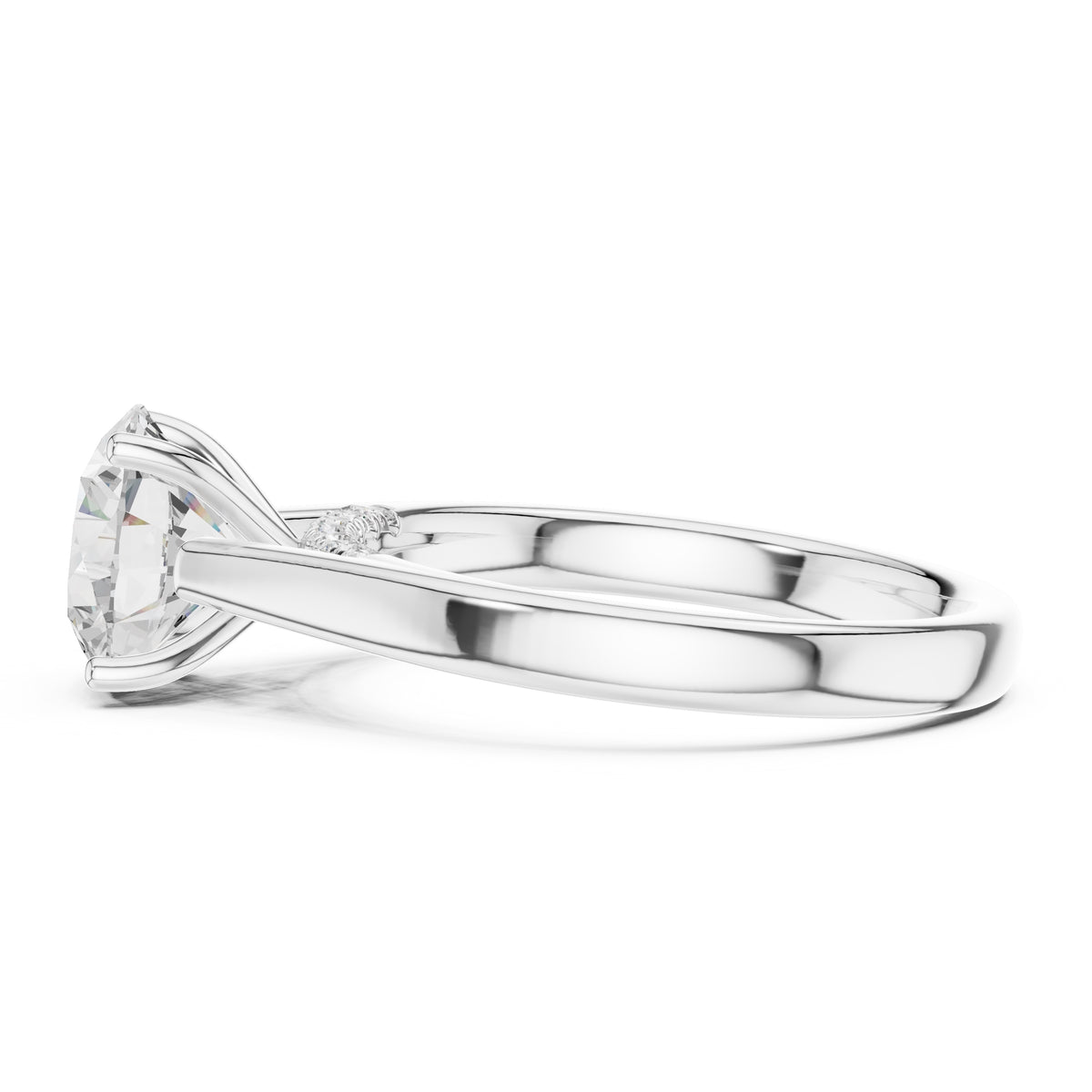 2.00 ct Tapered Classic Solitaire 2ct White Gold Round