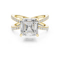 2.50 ct Entwined Embrace Ring 2.5ct Yellow Gold Asscher