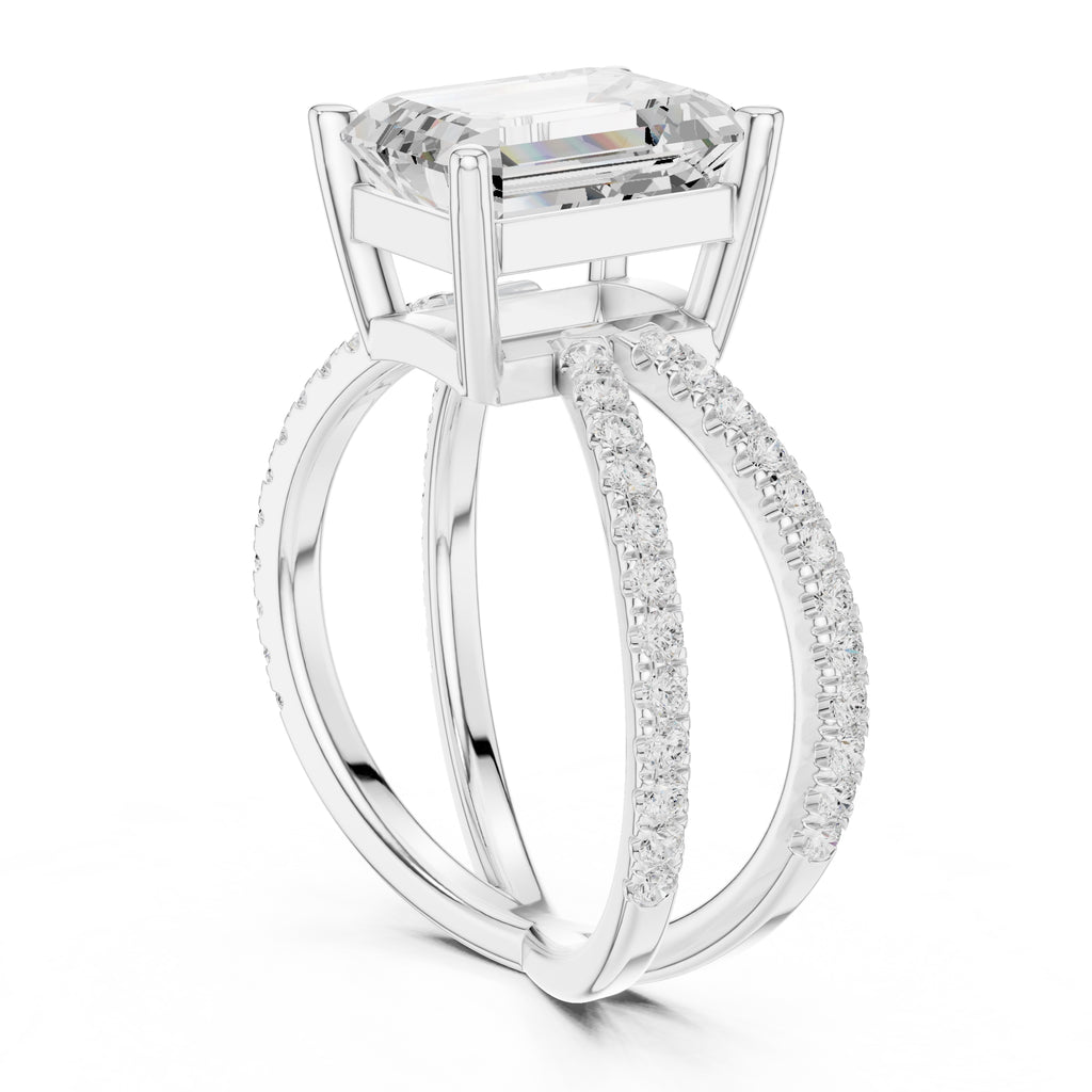 2.50 ct Entwined Embrace Ring 2.5ct White Gold Emerald