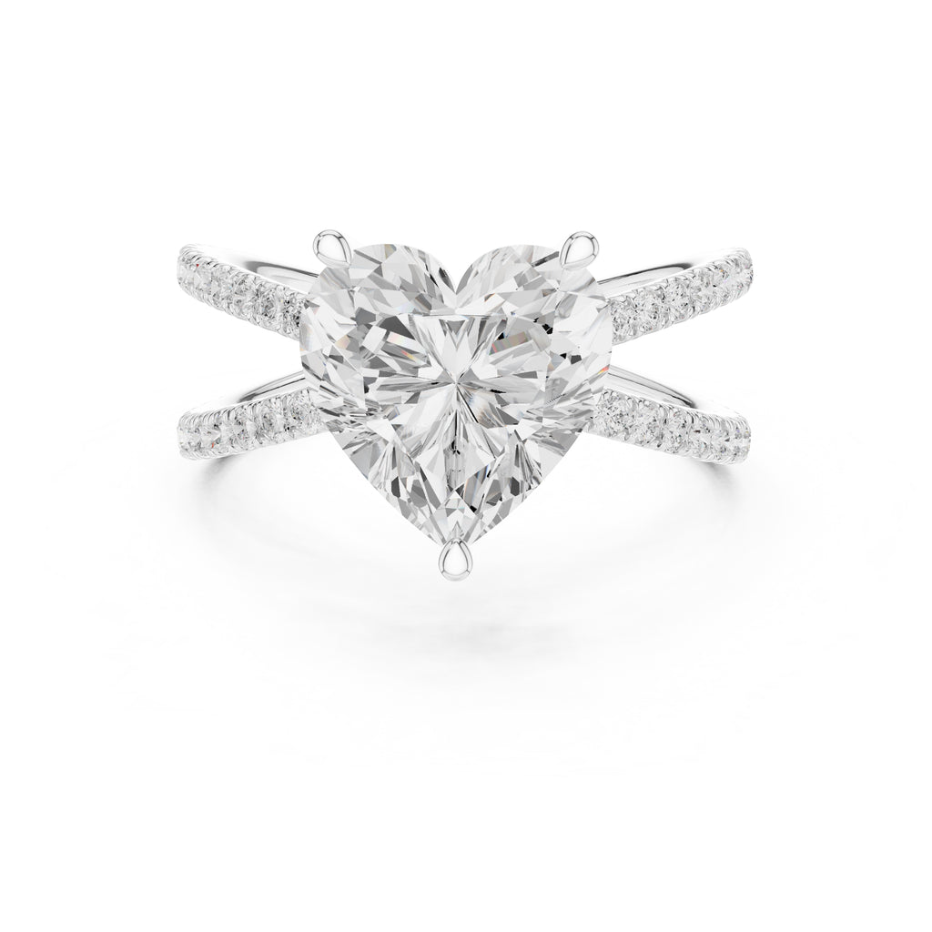2.50 ct Entwined Embrace Ring 2.5ct White Gold Heart