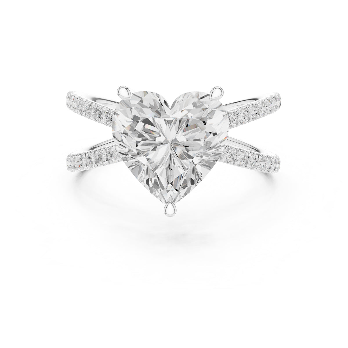 2.50 ct Entwined Embrace Ring 2.5ct White Gold Heart