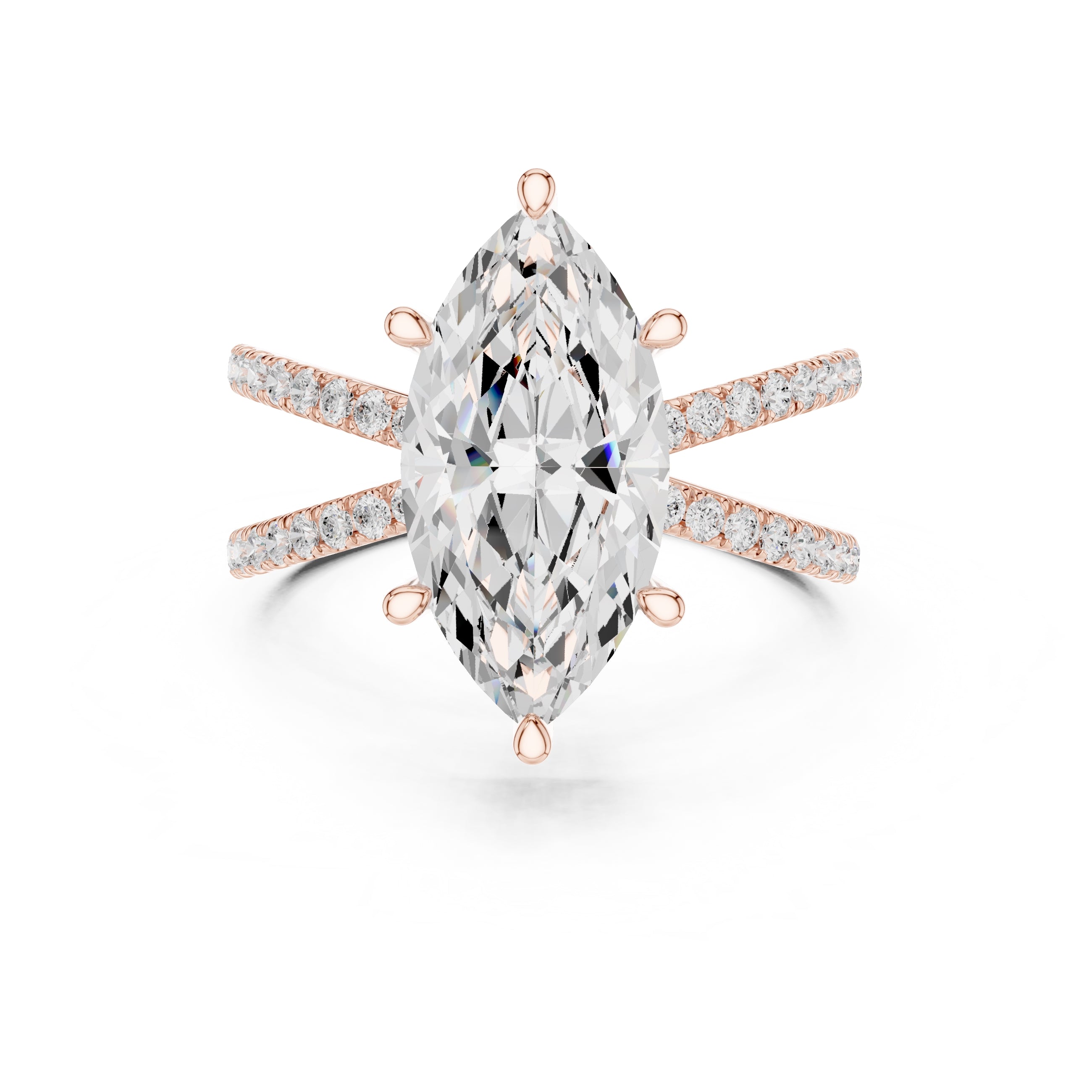 2.50 ct Entwined Embrace Ring 2.5ct Rose Gold Marquise