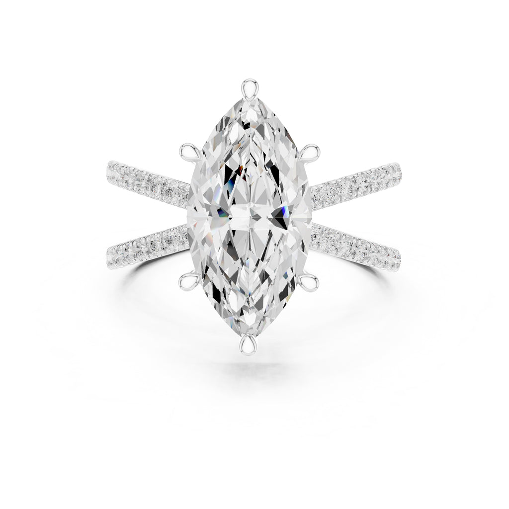 2.50 ct Entwined Embrace Ring 2.5ct White Gold Marquise