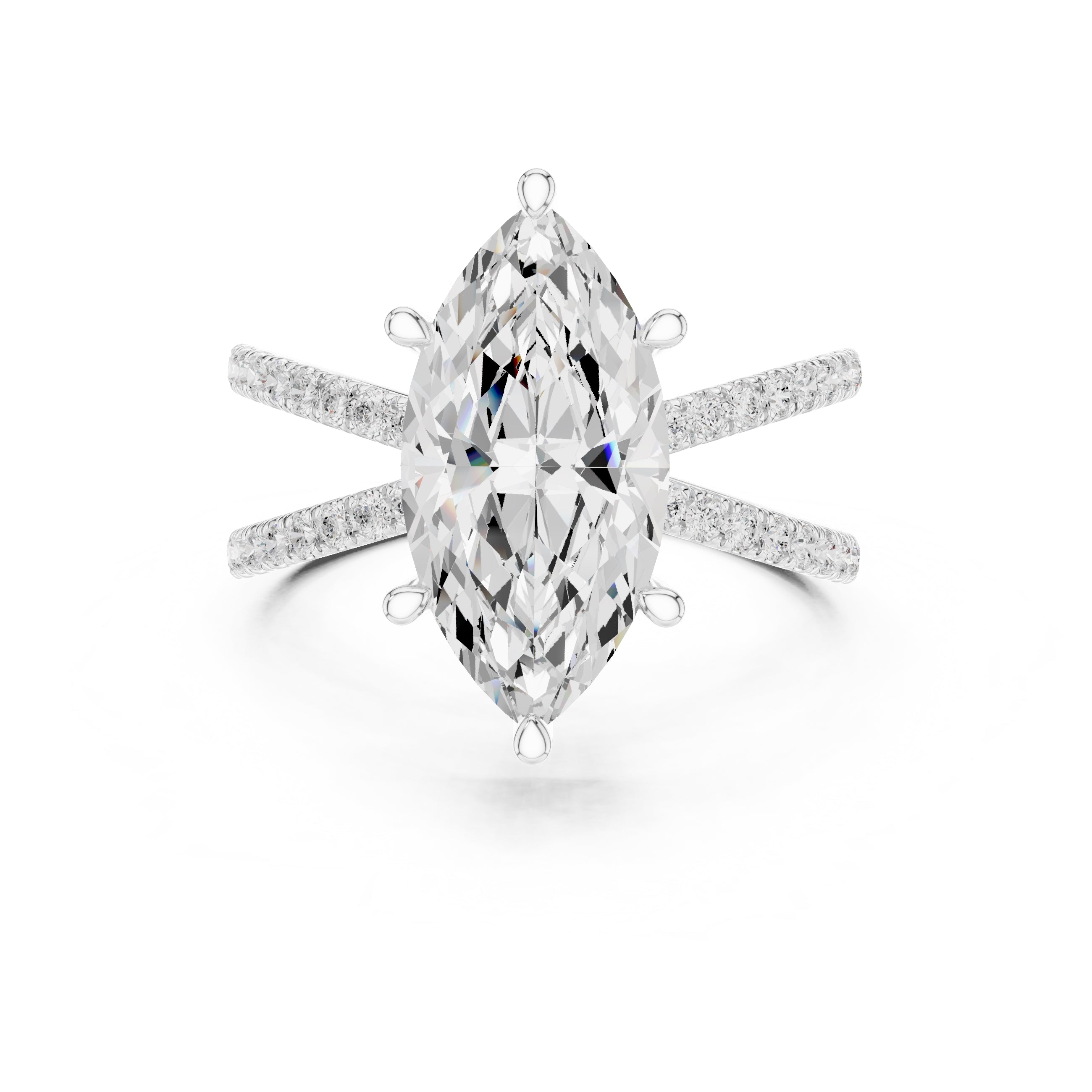 2.50 ct Entwined Embrace Ring 2.5ct White Gold Marquise