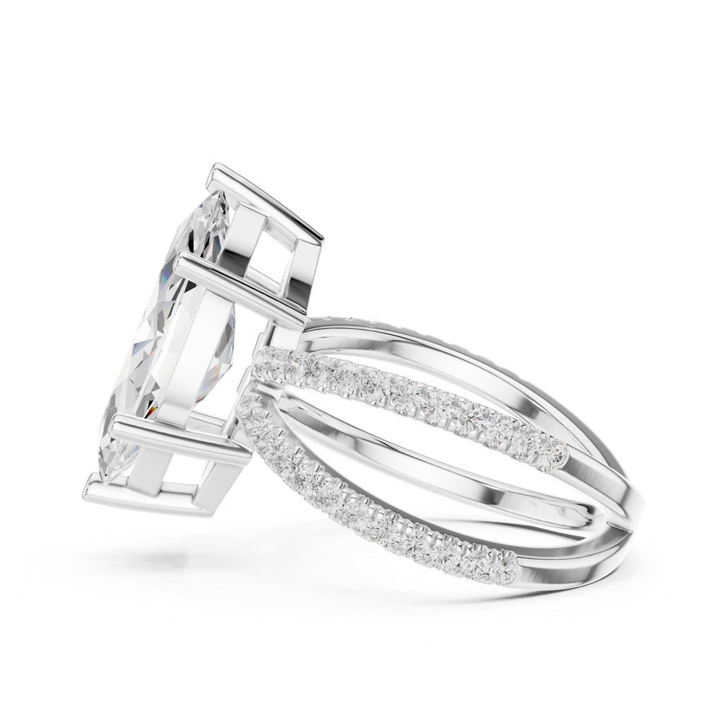 2.50 ct Entwined Embrace Ring 2.5ct White Gold Marquise