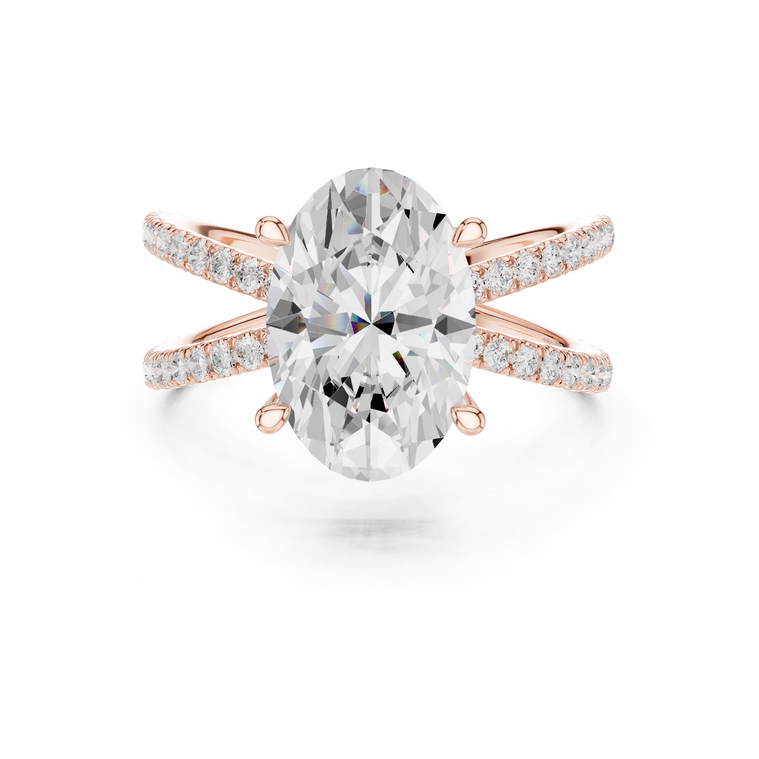 2.50 ct Entwined Embrace Ring 2.5ct Rose Gold Oval