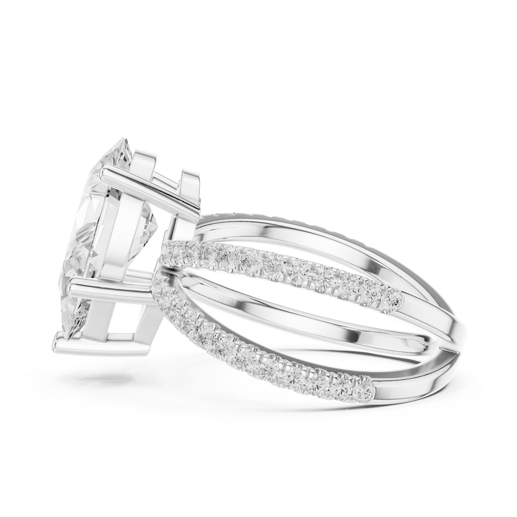 2.50 ct Entwined Embrace Ring 2.5ct White Gold Pear