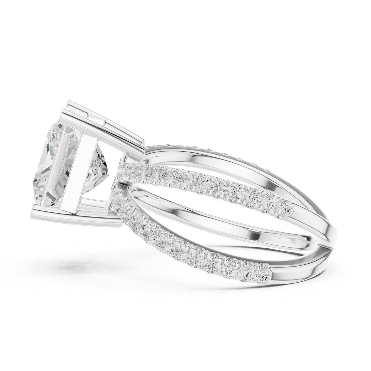 2.50 ct Entwined Embrace Ring 2.5ct White Gold Princess