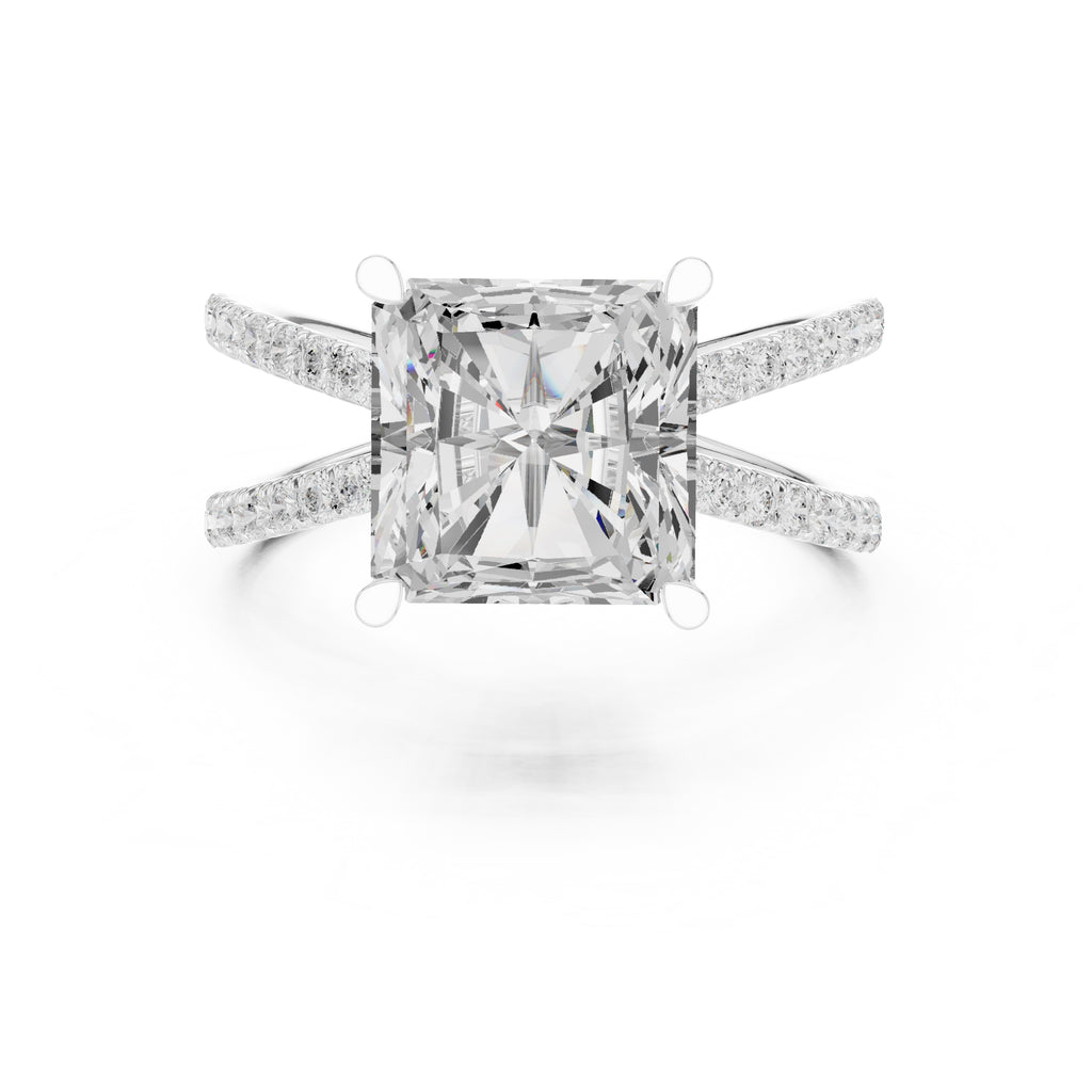 2.50 ct Entwined Embrace Ring 2.5ct White Gold Radiant