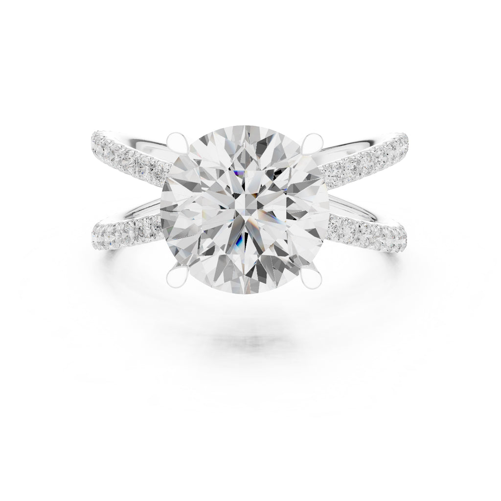 2.50 ct Entwined Embrace Ring 2.5ct White Gold Round