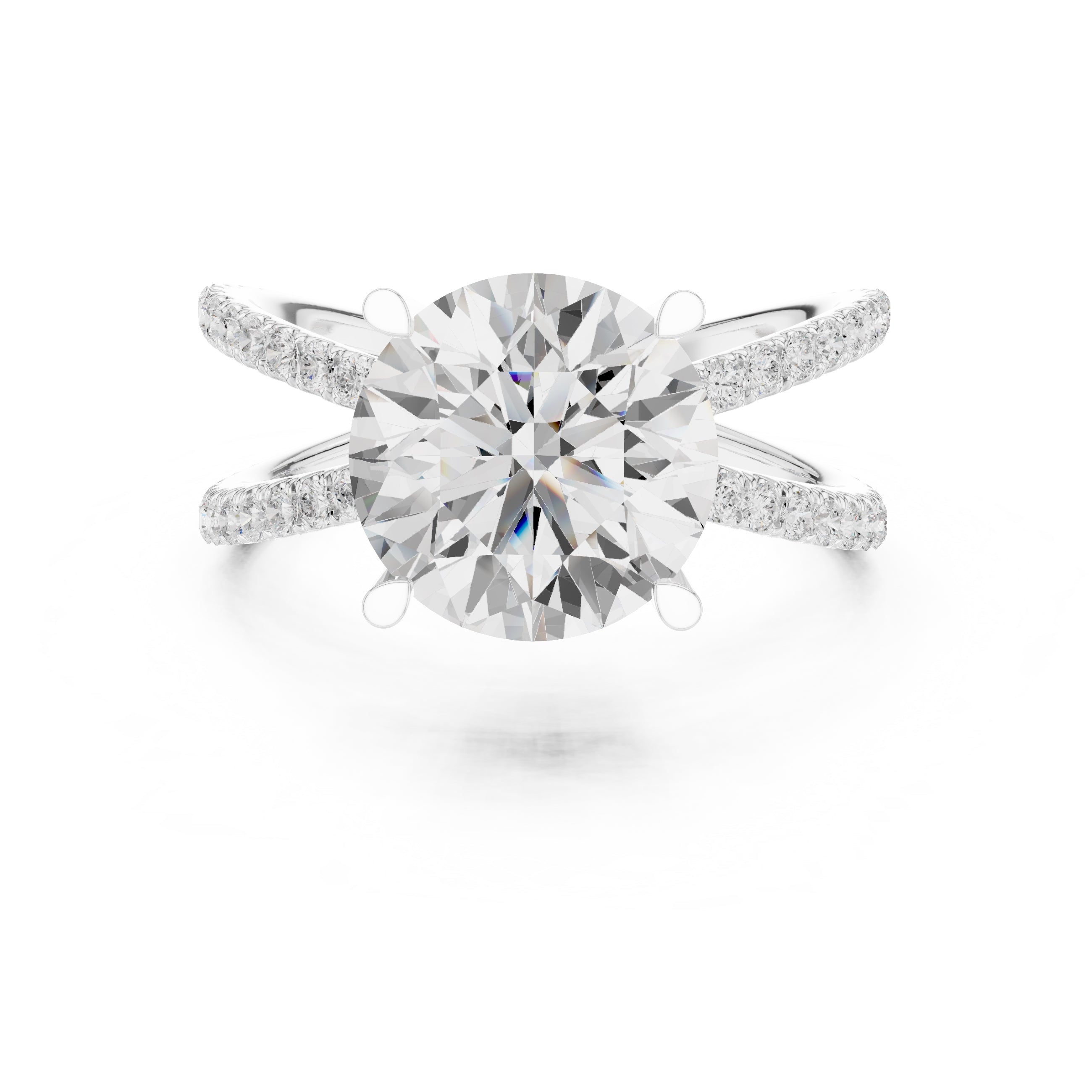 2.50 ct Entwined Embrace Ring 2.5ct White Gold Round