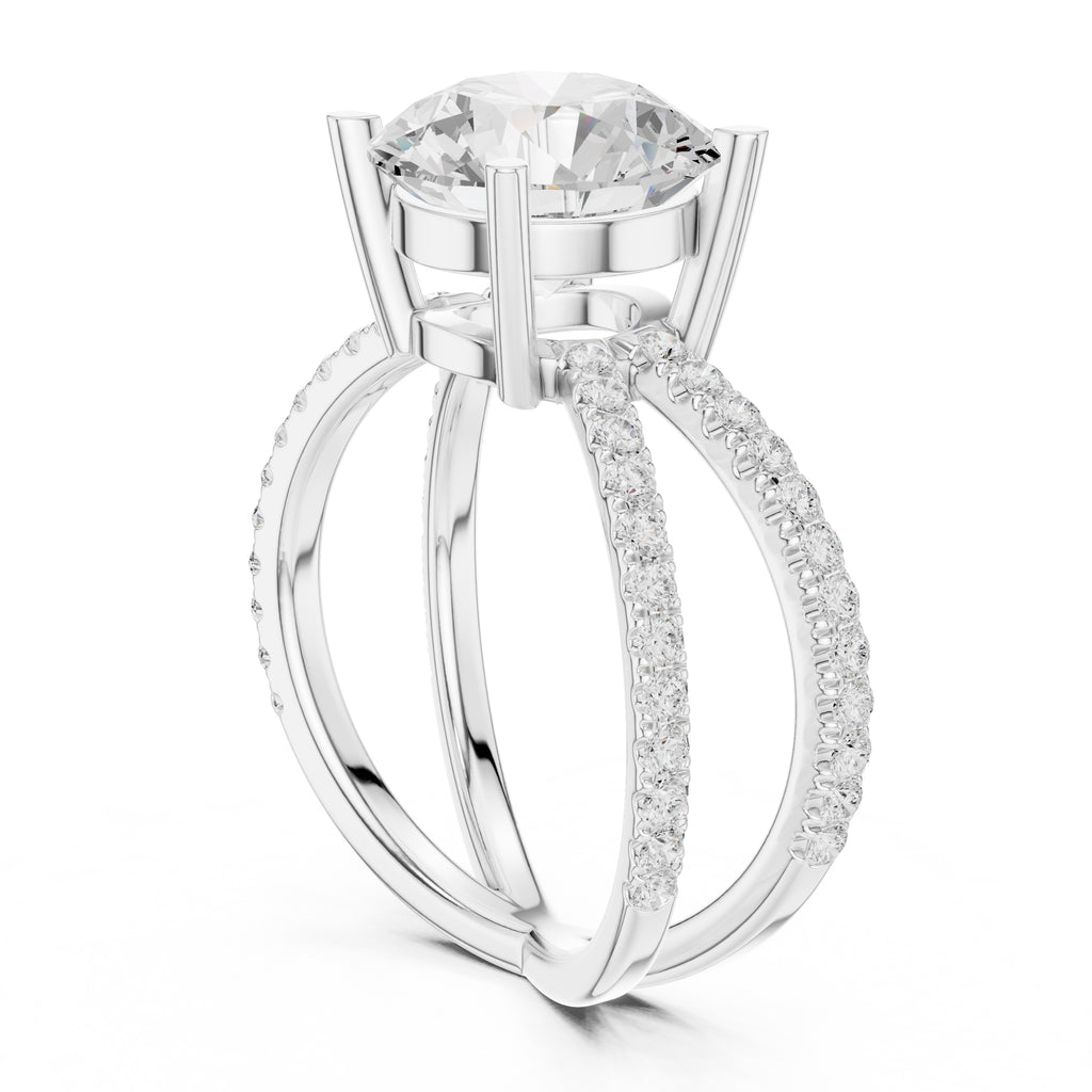 2.50 ct Entwined Embrace Ring 2.5ct White Gold Round