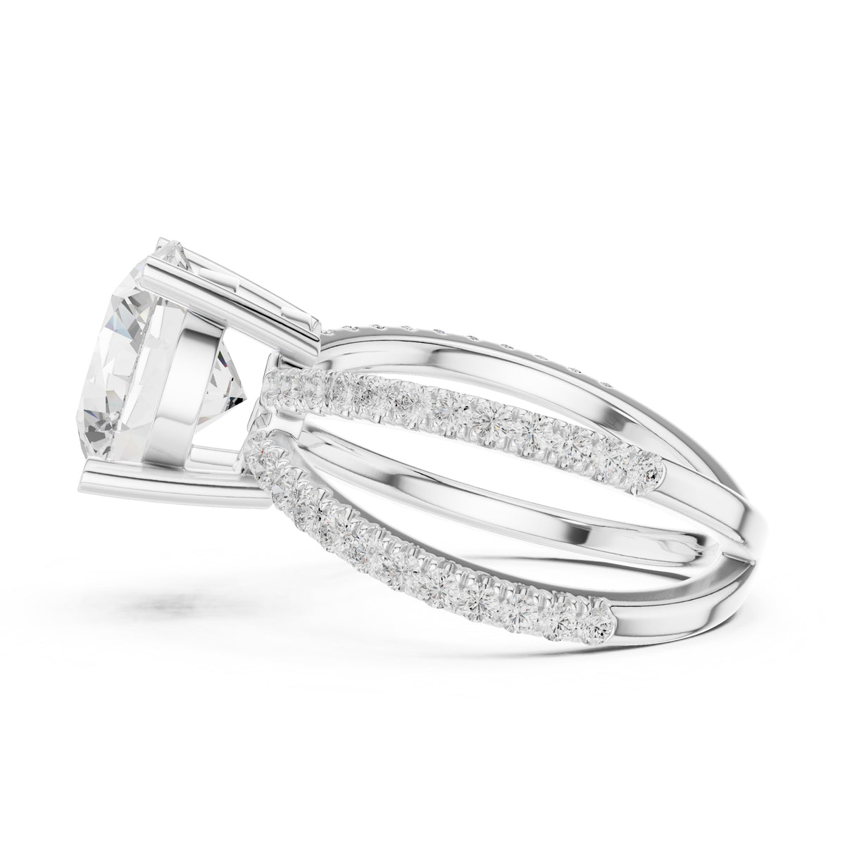 2.50 ct Entwined Embrace Ring 2.5ct White Gold Round
