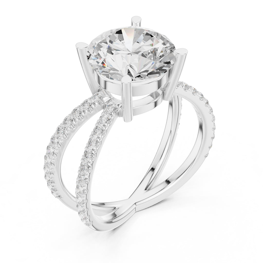 2.50 ct Entwined Embrace Ring 2.5ct White Gold Round