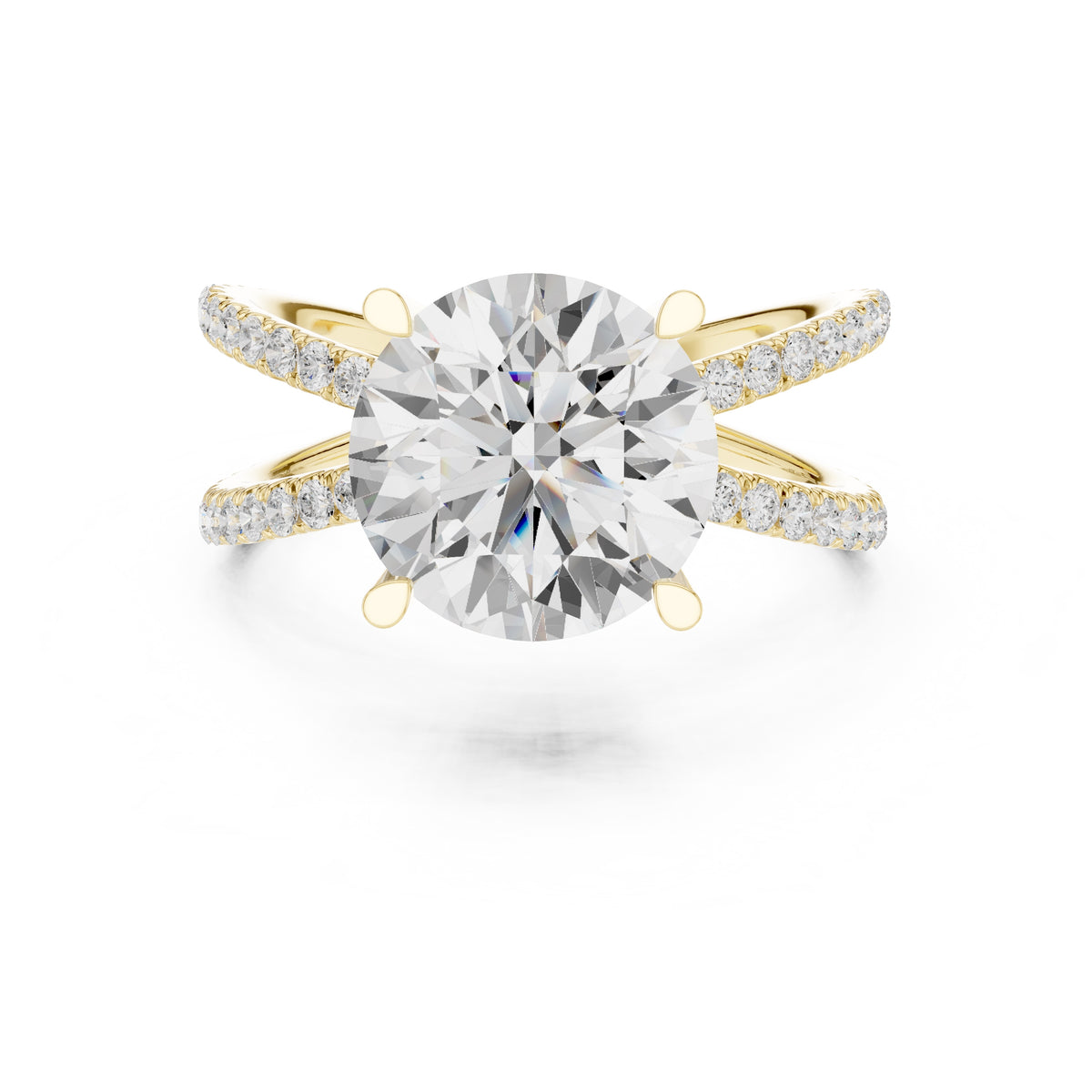 2.50 ct Entwined Embrace Ring 2.5ct Yellow Gold Round