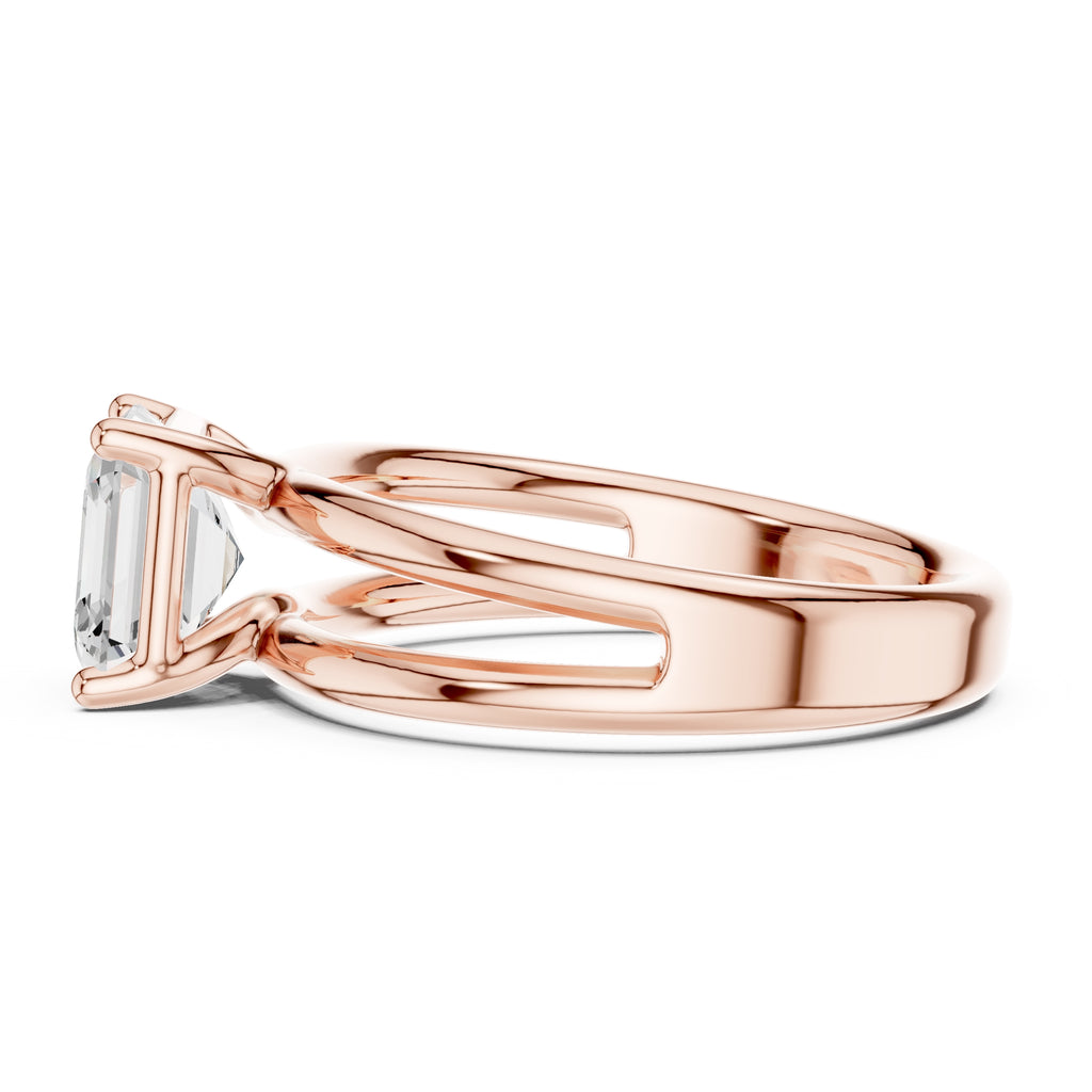 2.00 ct Floating Horizon Ring 2ct Rose Gold Asscher