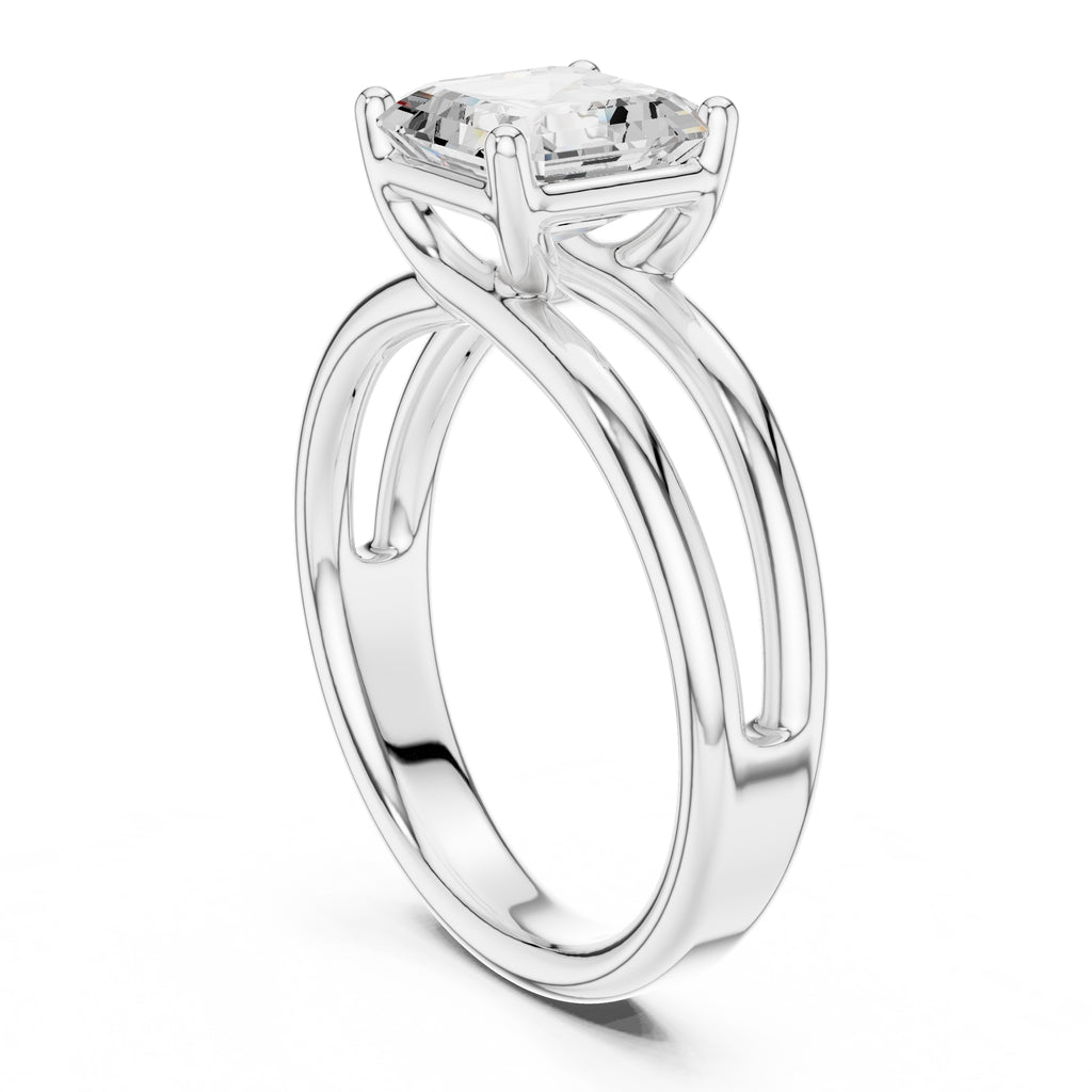 2.00 ct Floating Horizon Ring 2ct White Gold Asscher